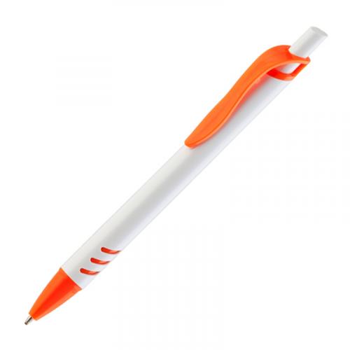 Ручка шариковая "Boston", цвет белый с оранжевым