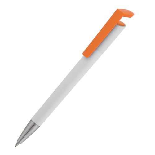 Ручка шариковая "Chuck", цвет белый с оранжевым