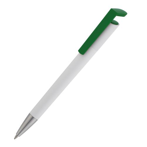 Ручка шариковая "Chuck", цвет белый с зеленым