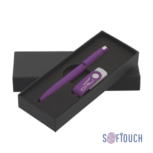 Набор ручка + флеш-карта 8 Гб в футляре, фиолетовый, покрытие soft touch, арт. 6877-350S/8Gb - вид 1 из 2