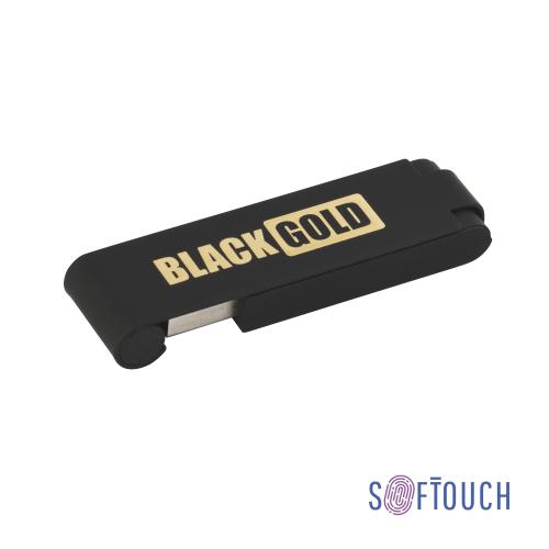 Флеш-карта "Case", объем памяти 16GB, черный/золото, покрытие soft touch, арт. 6837-3G/16Gb - вид 1 из 3