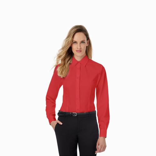Рубашка женская с длинным рукавом LSL/women, темно-красная/deep red, размер S, арт. 3773-41S - вид 1 из 3