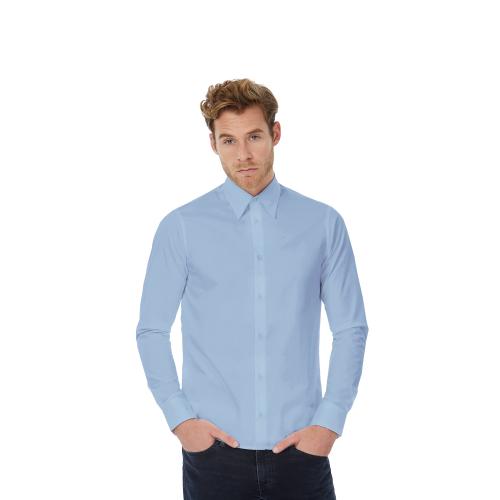 Рубашка с длинным рукавом London, размер XL , цвет корпоративный голубой