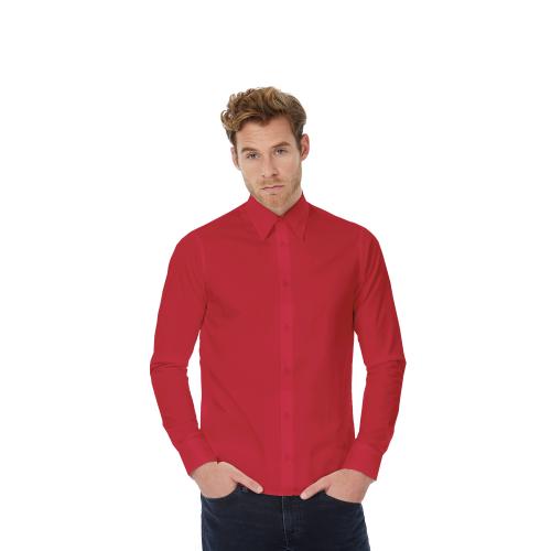 Рубашка с длинным рукавом London, размер XL , цвет темно-красный