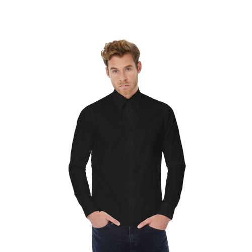 Рубашка с длинным рукавом London, размер XL , цвет черный
