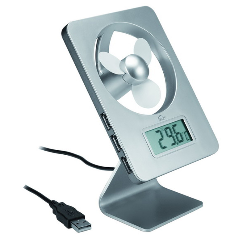 Вентилятор с USB разъемом и термометром
