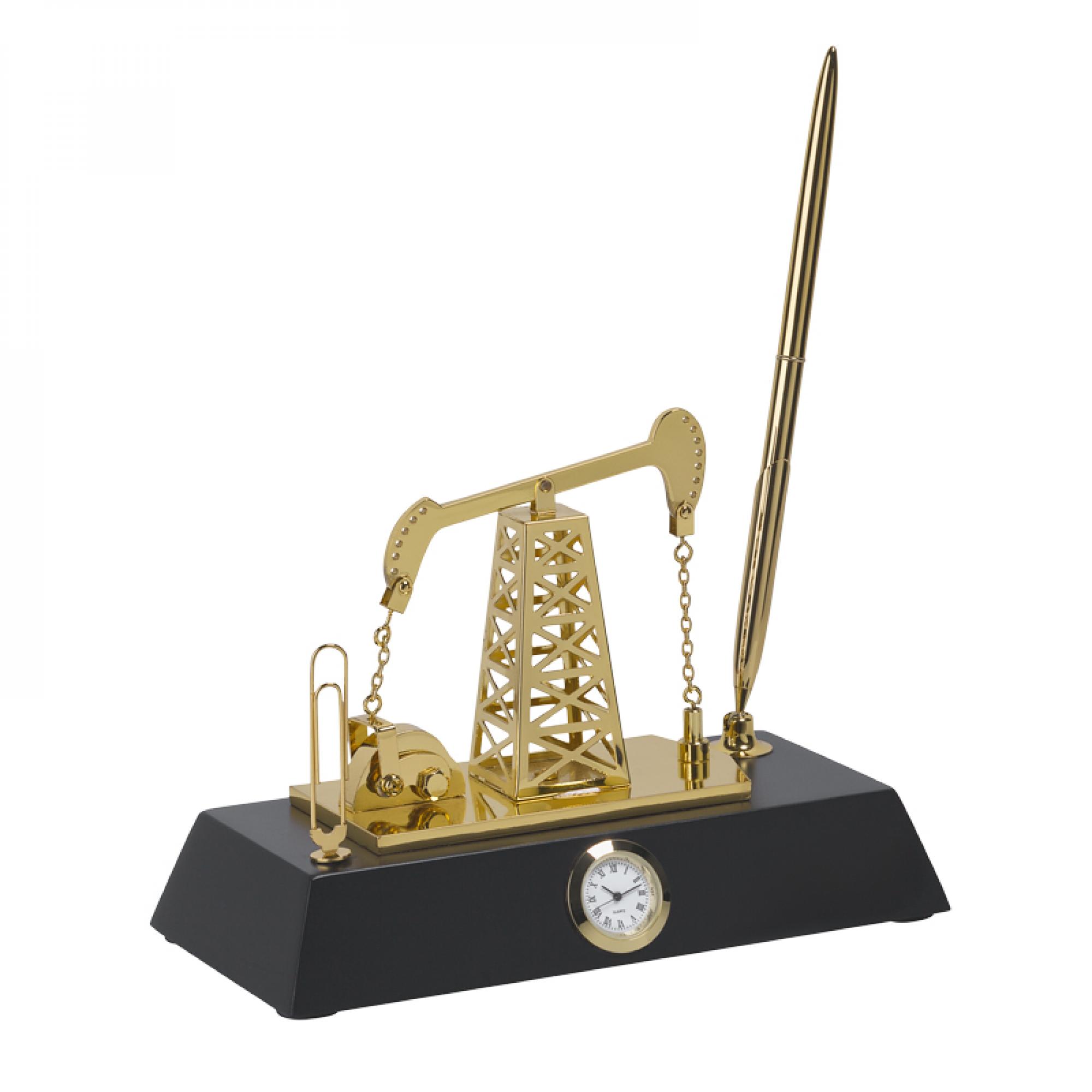 Подставка с часами "Нефтяная качалка", арт. 4028 - вид 1 из 7