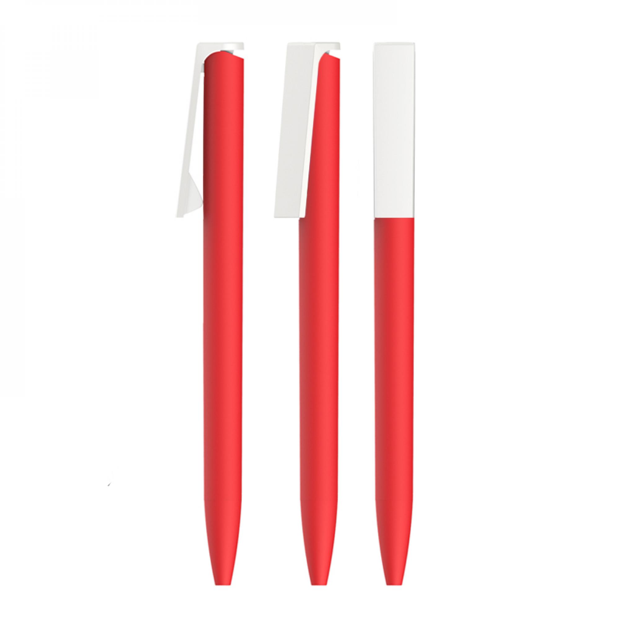Ручка шариковая "Clive", красный, покрытие soft touch, арт. 7428-4/1 - вид 3 из 5