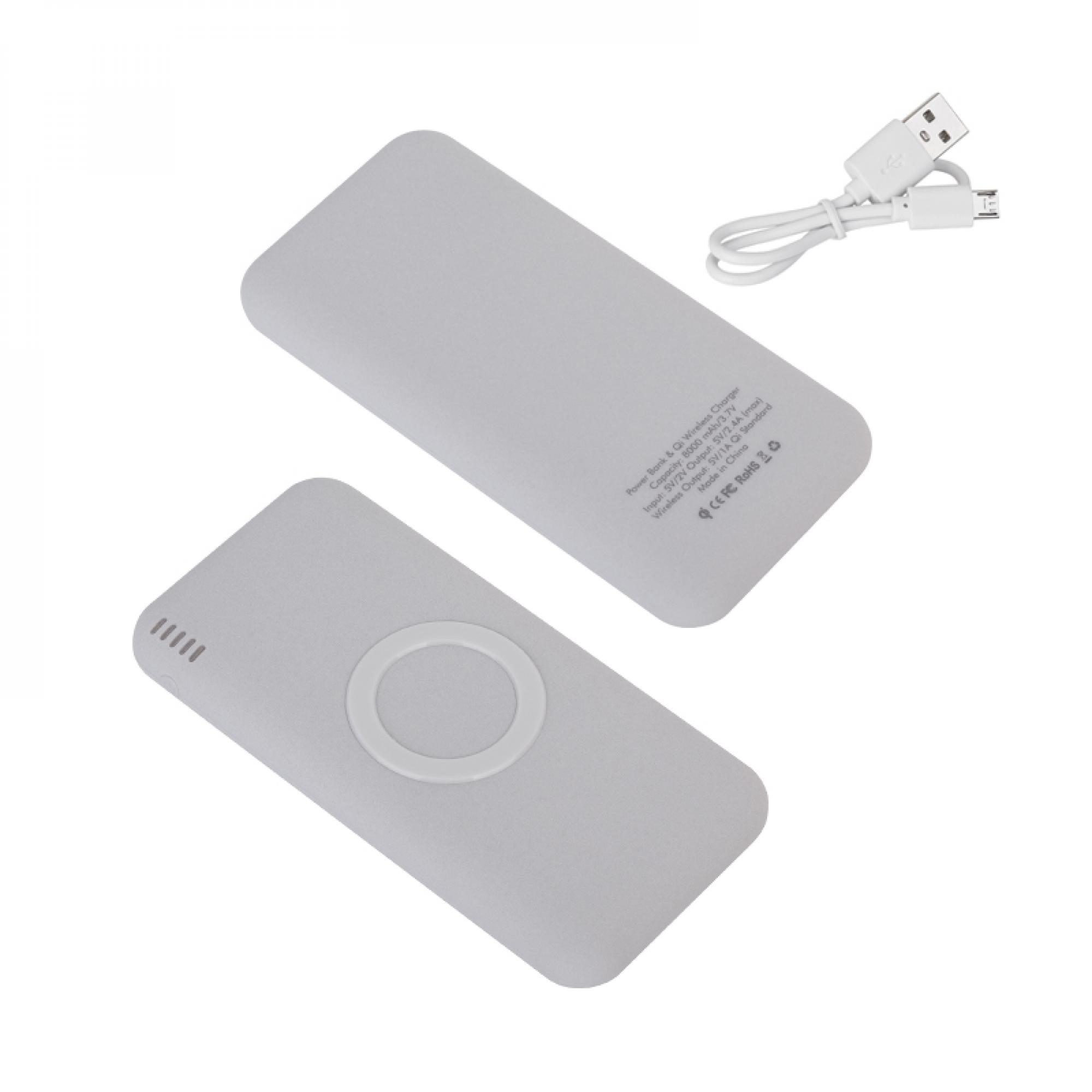 Набор "Камень" на 2 предмета, 8000 mAh /16Gb, с покрытием soft grip, серый/черный  , арт. 8856-7/3 - вид 3 из 6