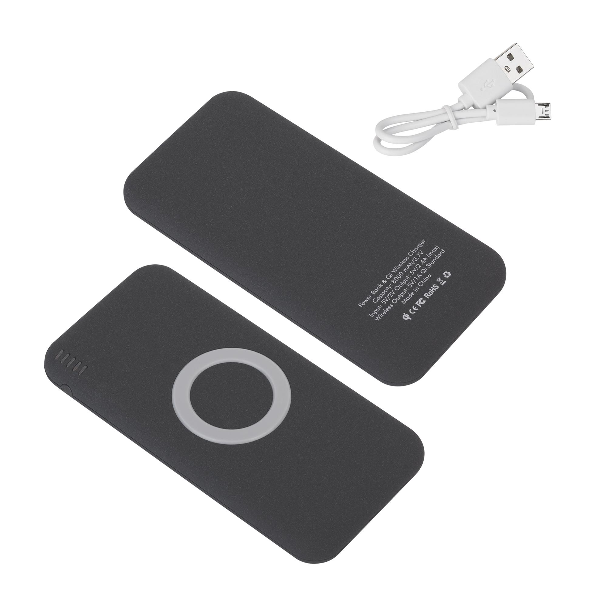 Набор "Камень" на 2 предмета, 8000 mAh /16Gb, с покрытием soft grip, черный  , арт. 8861-3/16Gb - вид 3 из 6