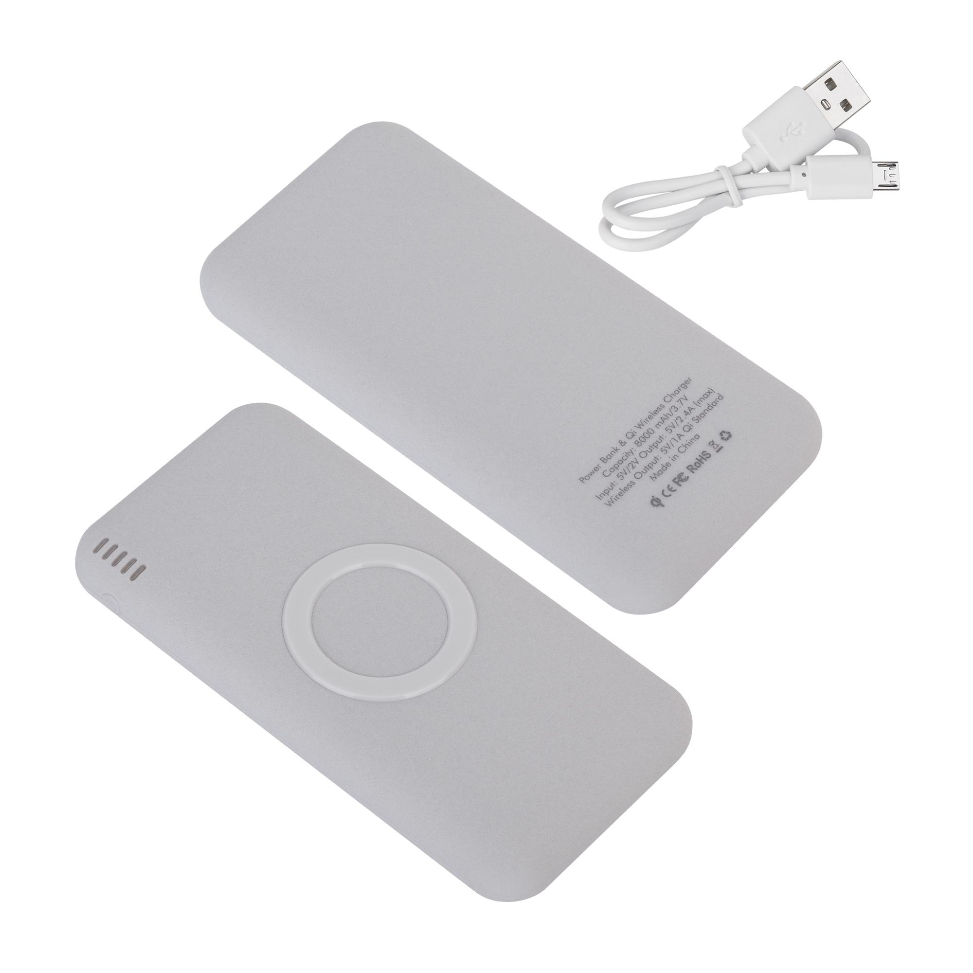 Набор "Камень" на 2 предмета, 8000 mAh /16Gb, с покрытием soft grip, серый  , арт. 8861-7/16Gb - вид 3 из 6