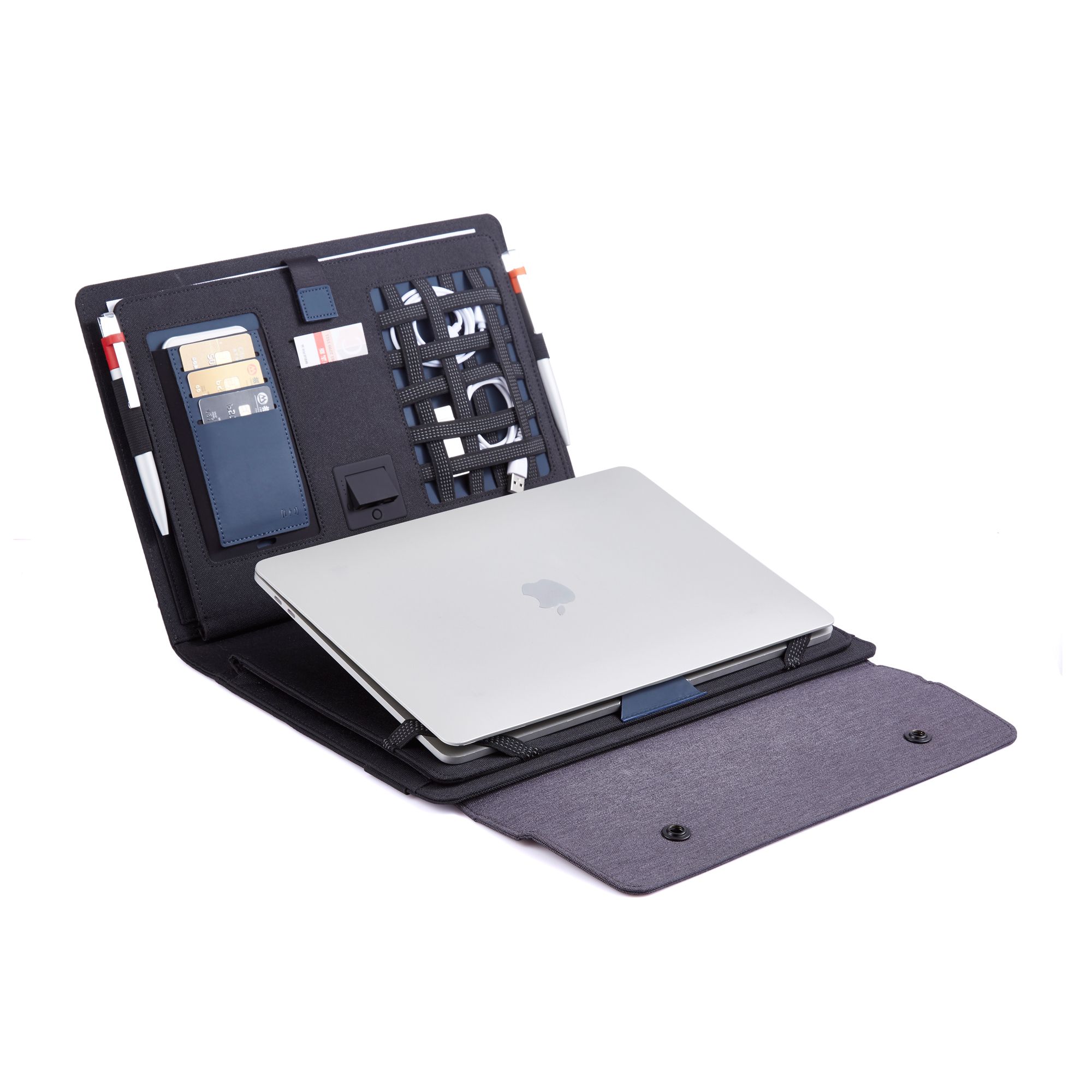 Мобильный офис с беспроводным зарядным устройством 5000 mAh, серо-черный, арт. 7429-7/3 - вид 1 из 6