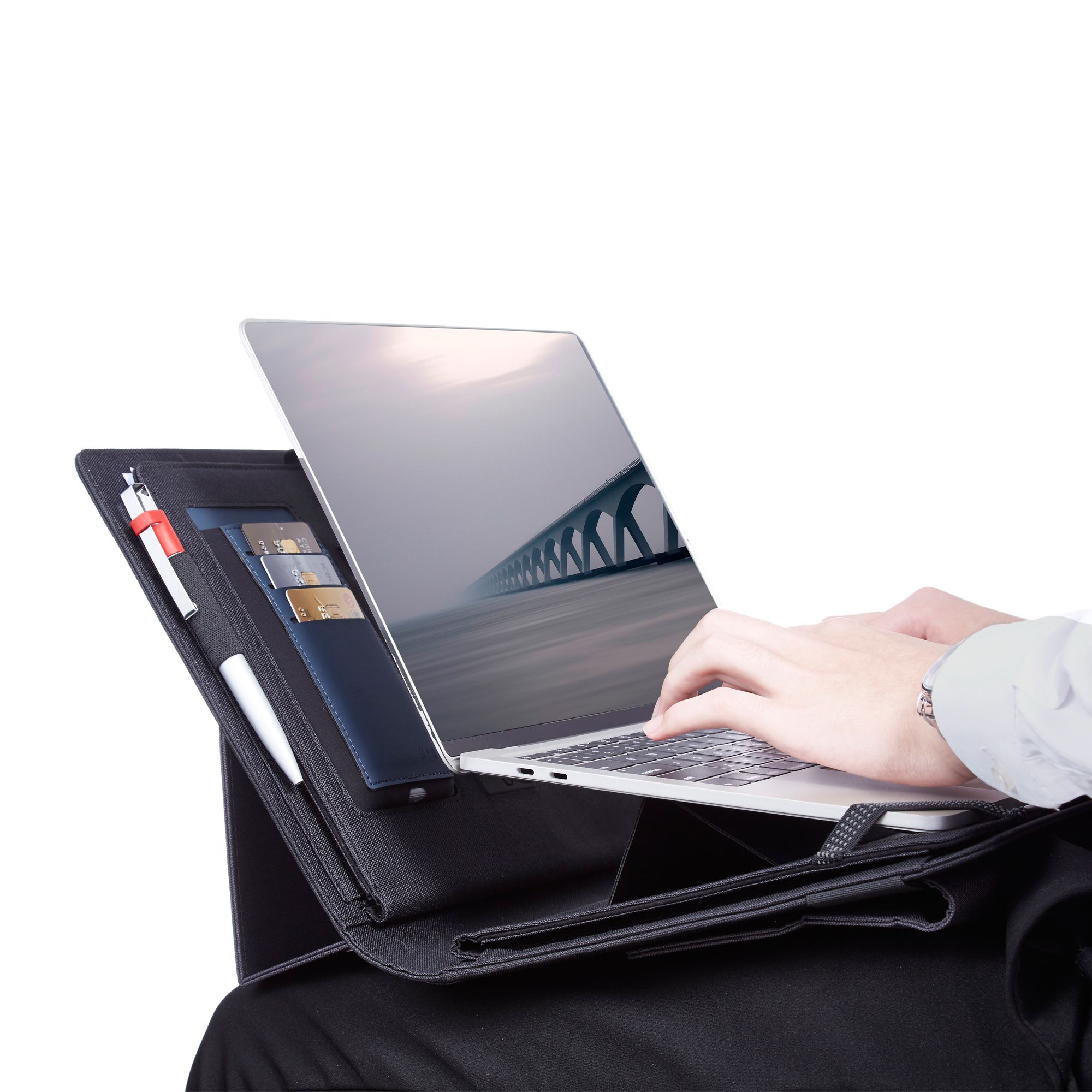 Мобильный офис с беспроводным зарядным устройством 5000 mAh, серо-черный, арт. 7429-7/3 - вид 6 из 6