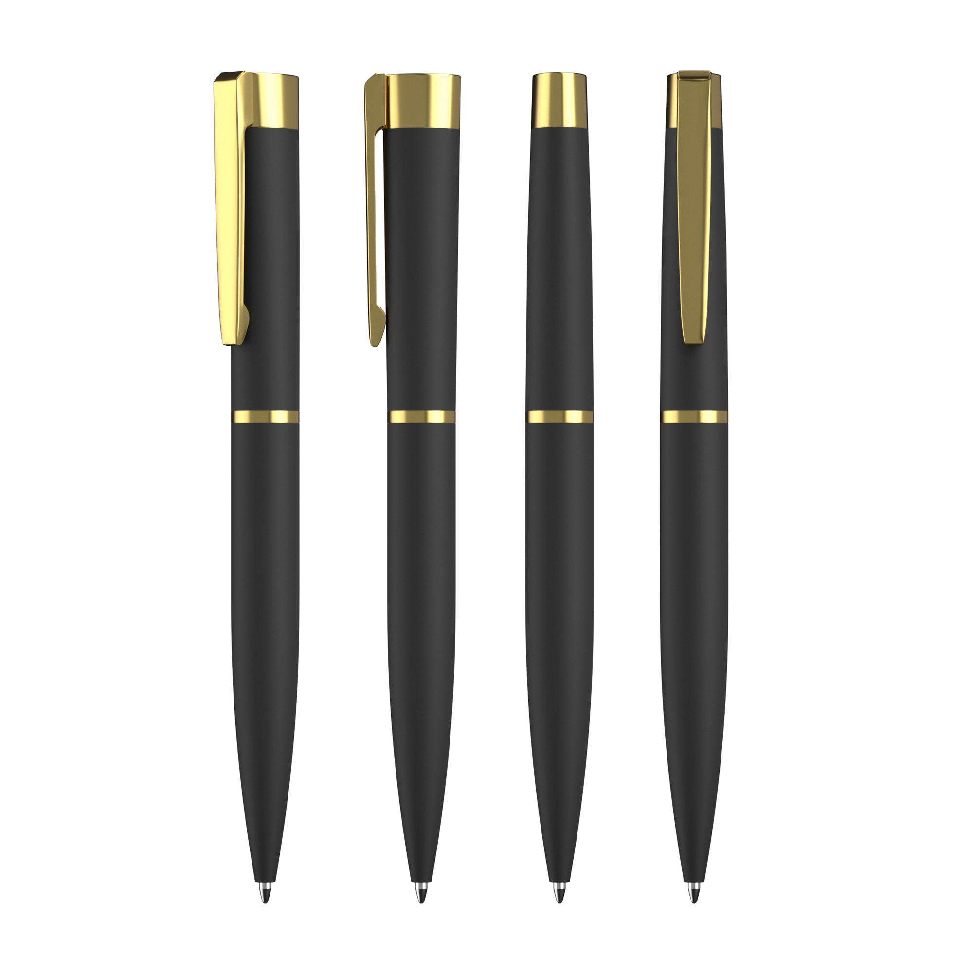 Ручка шариковая "Alice", черный/золото, покрытие soft touch, арт. 7418-3G - вид 3 из 3