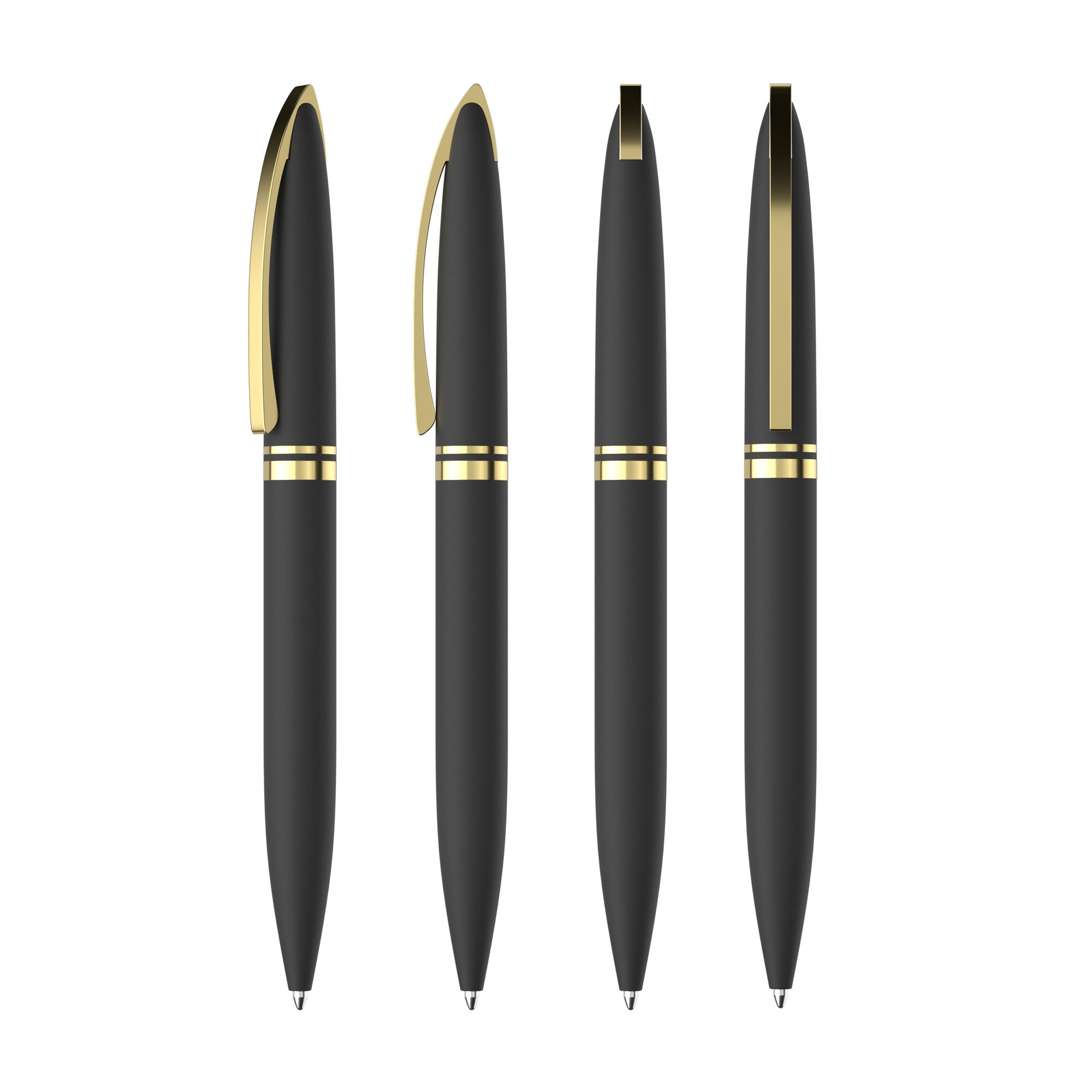 Ручка шариковая "Rocket", черный/золото, покрытие soft touch, арт. 6825-3G - вид 3 из 4