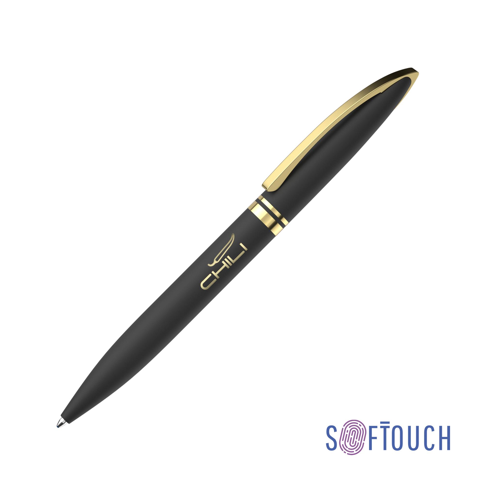 Ручка шариковая "Rocket", черный/золото, покрытие soft touch, арт. 6825-3G - вид 1 из 4
