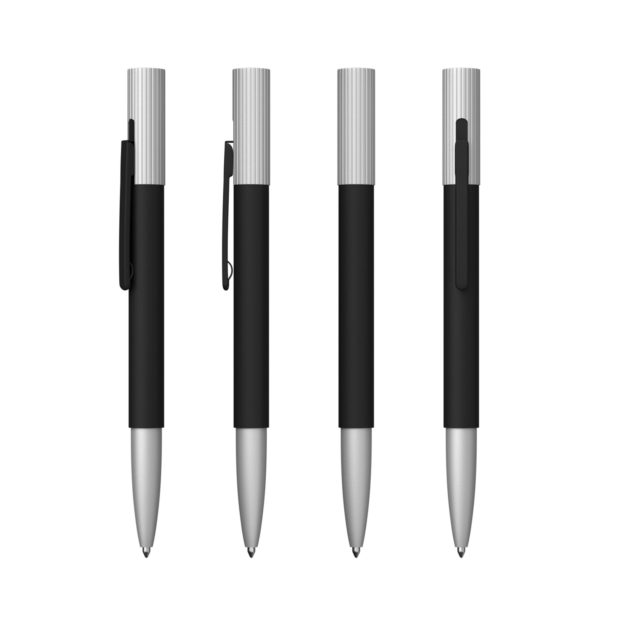 Ручка шариковая "Clas", черный/серебристый, покрытие soft touch, арт. 6917-3S - вид 3 из 4