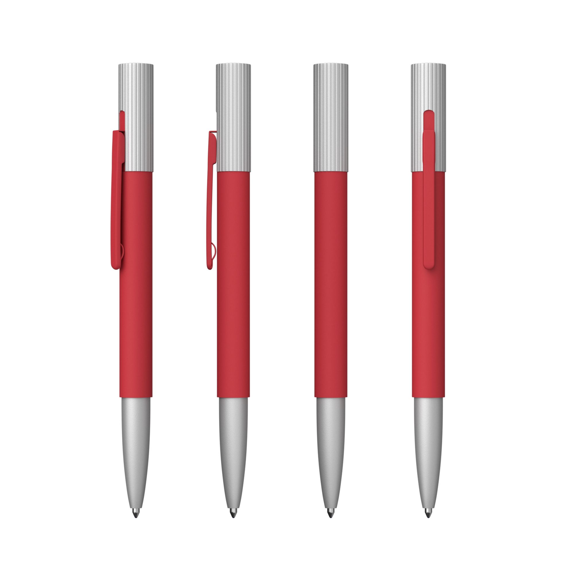 Ручка шариковая "Clas", красный/серебристый, покрытие soft touch, арт. 6917-4S - вид 3 из 4