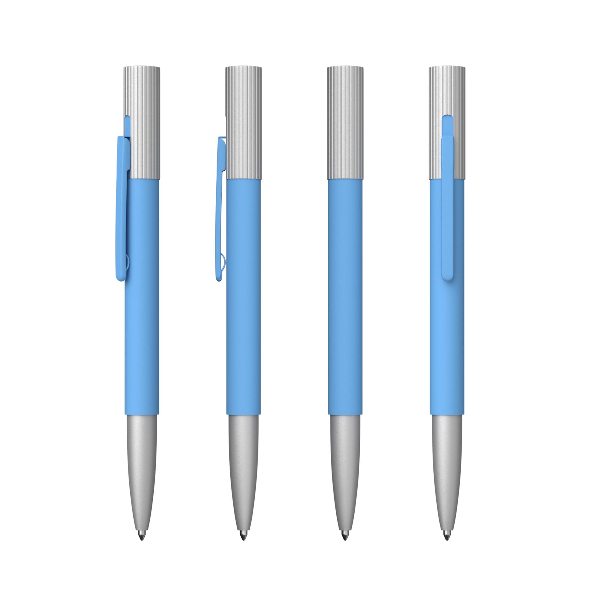 Ручка шариковая "Clas", голубой/серебристый, покрытие soft touch, арт. 6917-22S - вид 3 из 4