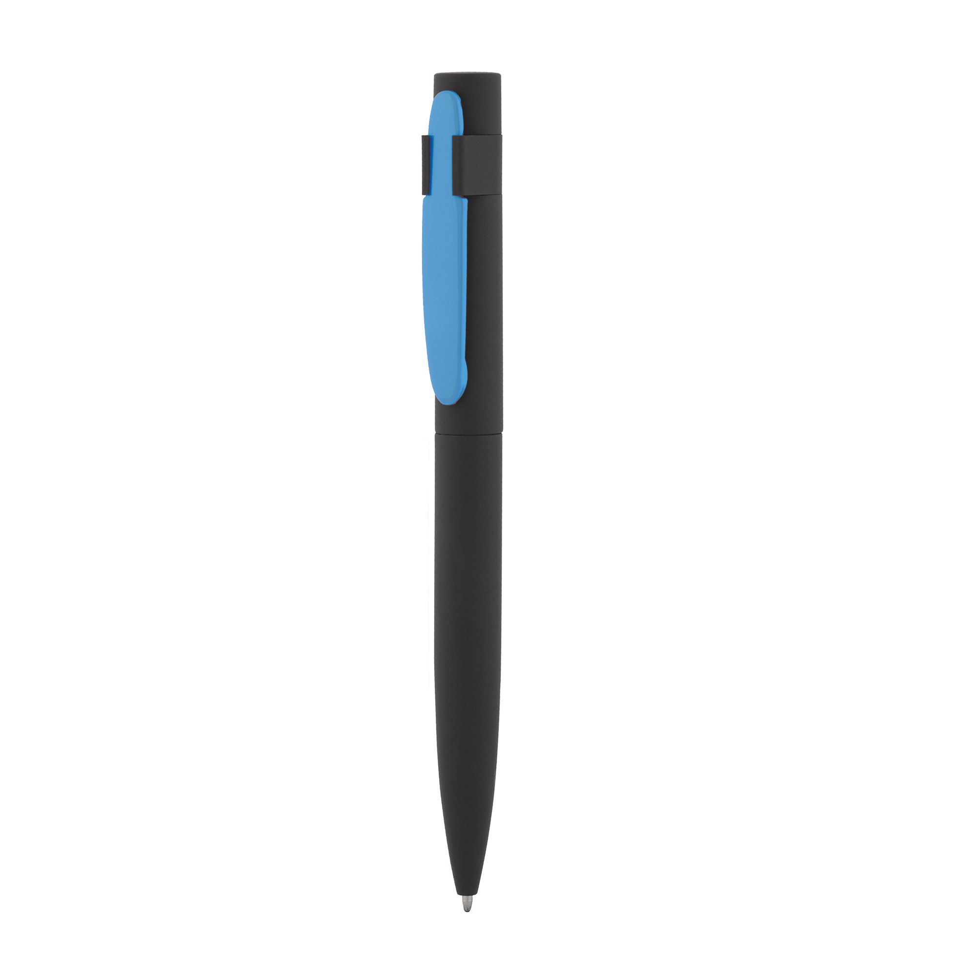 Ручка шариковая "Lip", черный/голубой, покрытие soft touch, арт. 6844-3/22S - вид 3 из 5