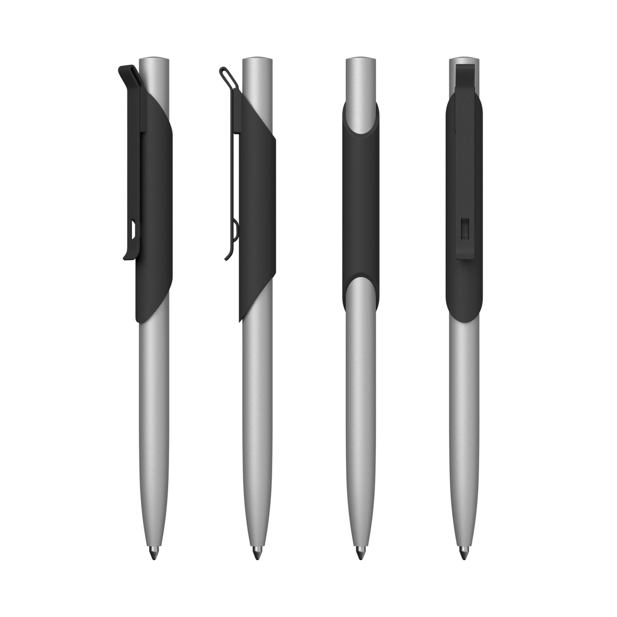 Ручка шариковая "Skil", черный/серебристый, покрытие soft touch, арт. 6918-3S - вид 3 из 4