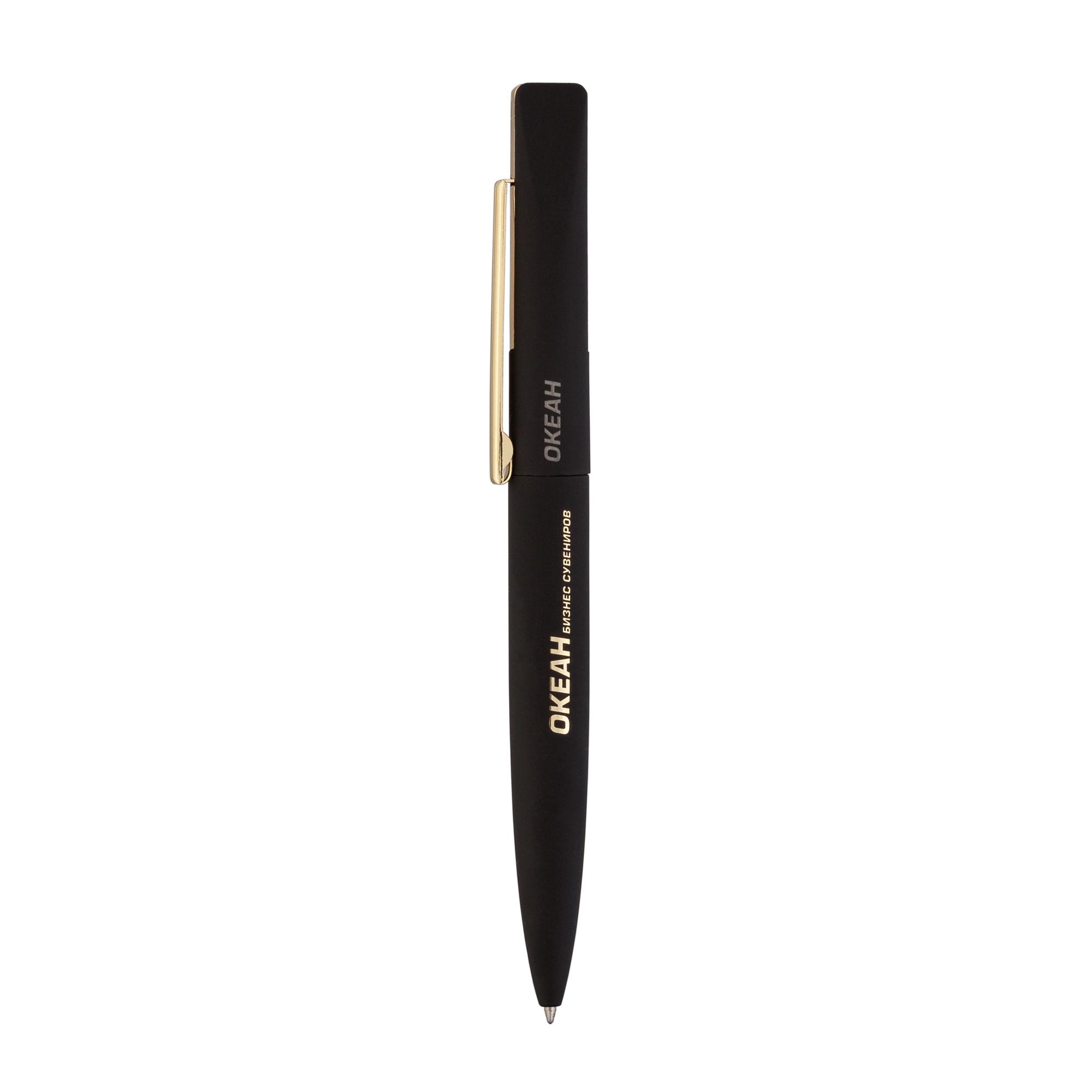 Ручка шариковая "Mercury", черный/золото, покрытие soft touch, арт. 6827-3G - вид 3 из 5