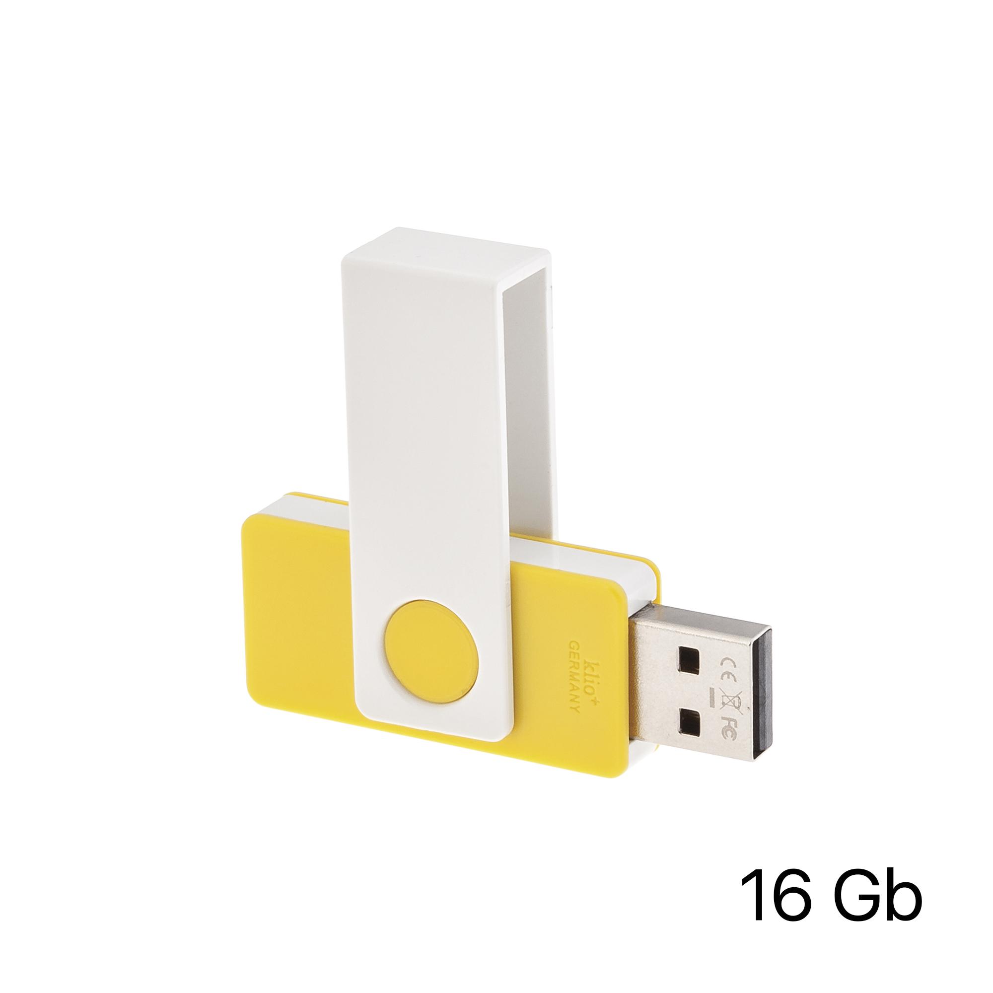 Флеш-карта TWISTA, 16Гб, желтый/белый, арт. KP100-8/1/16Gb - вид 2 из 2
