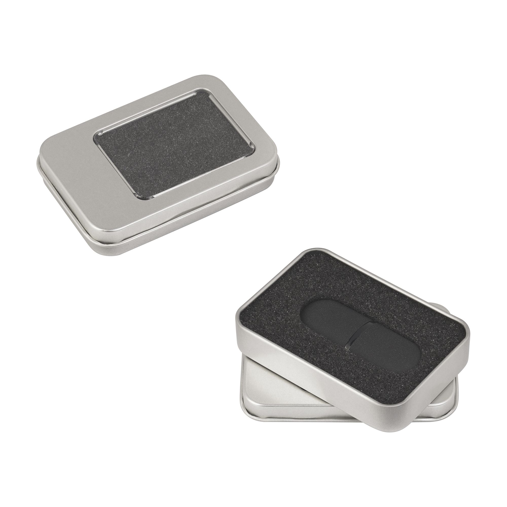 Флеш-карта "Камень" в футляре, объем памяти 32GB, черный, покрытие soft grip , арт. 8837-3/32GB - вид 2 из 2