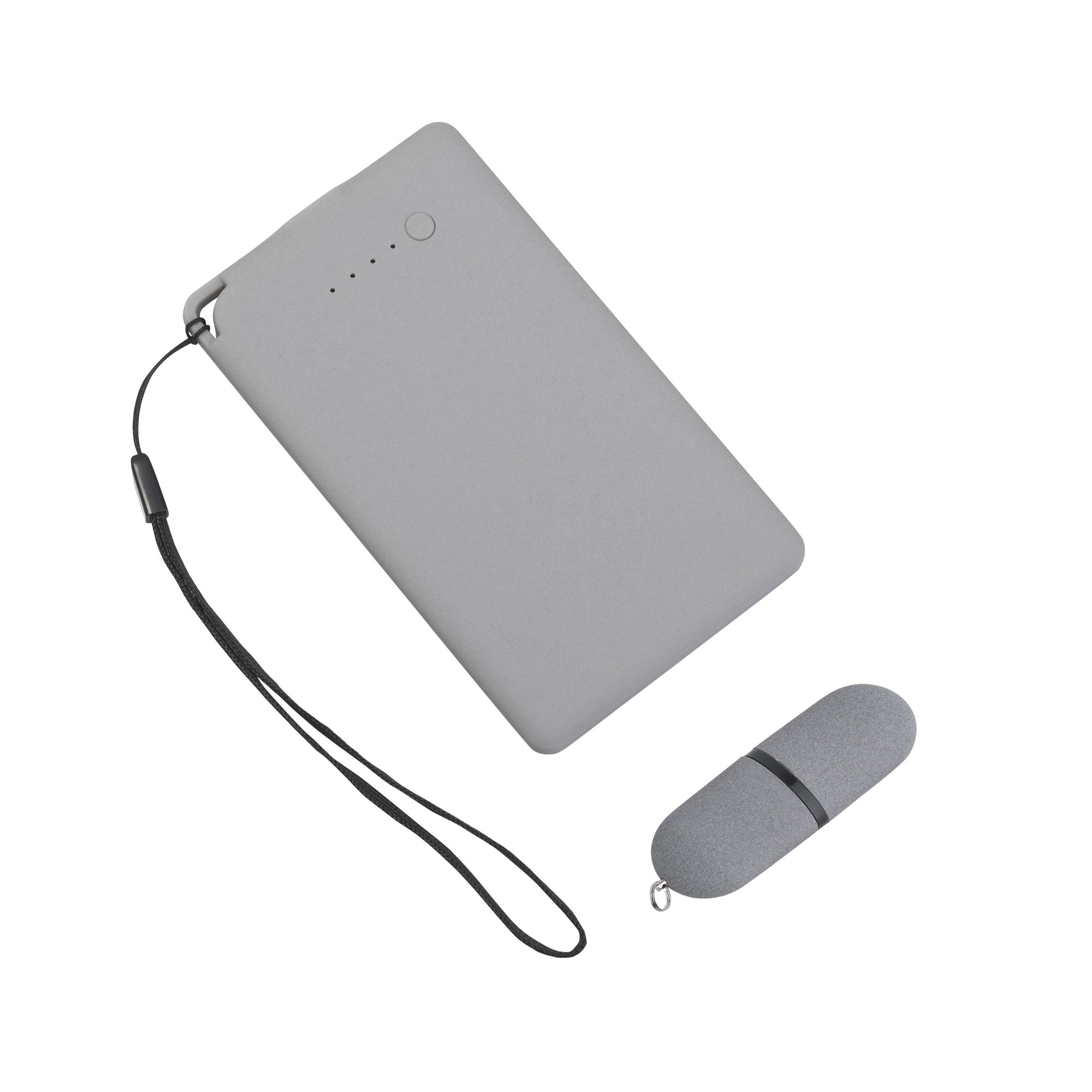 Набор "Камень" на 2 предмета, 4000 mAh /16Gb, с покрытием soft grip, серый , арт. 8843-7 - вид 2 из 5