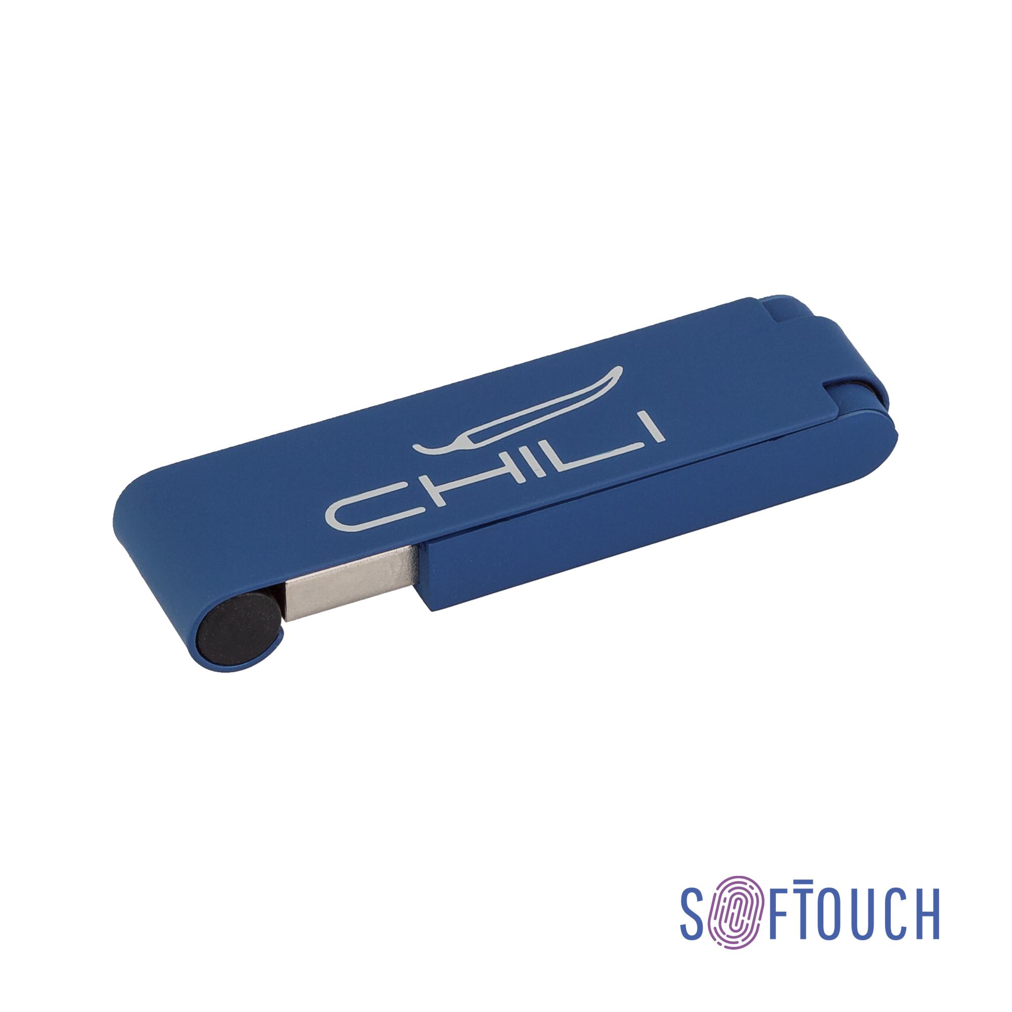 Флеш-карта "Case", объем памяти 8GB, темно-синий, покрытие soft touch, арт. 6837-21S/8Gb - вид 1 из 3