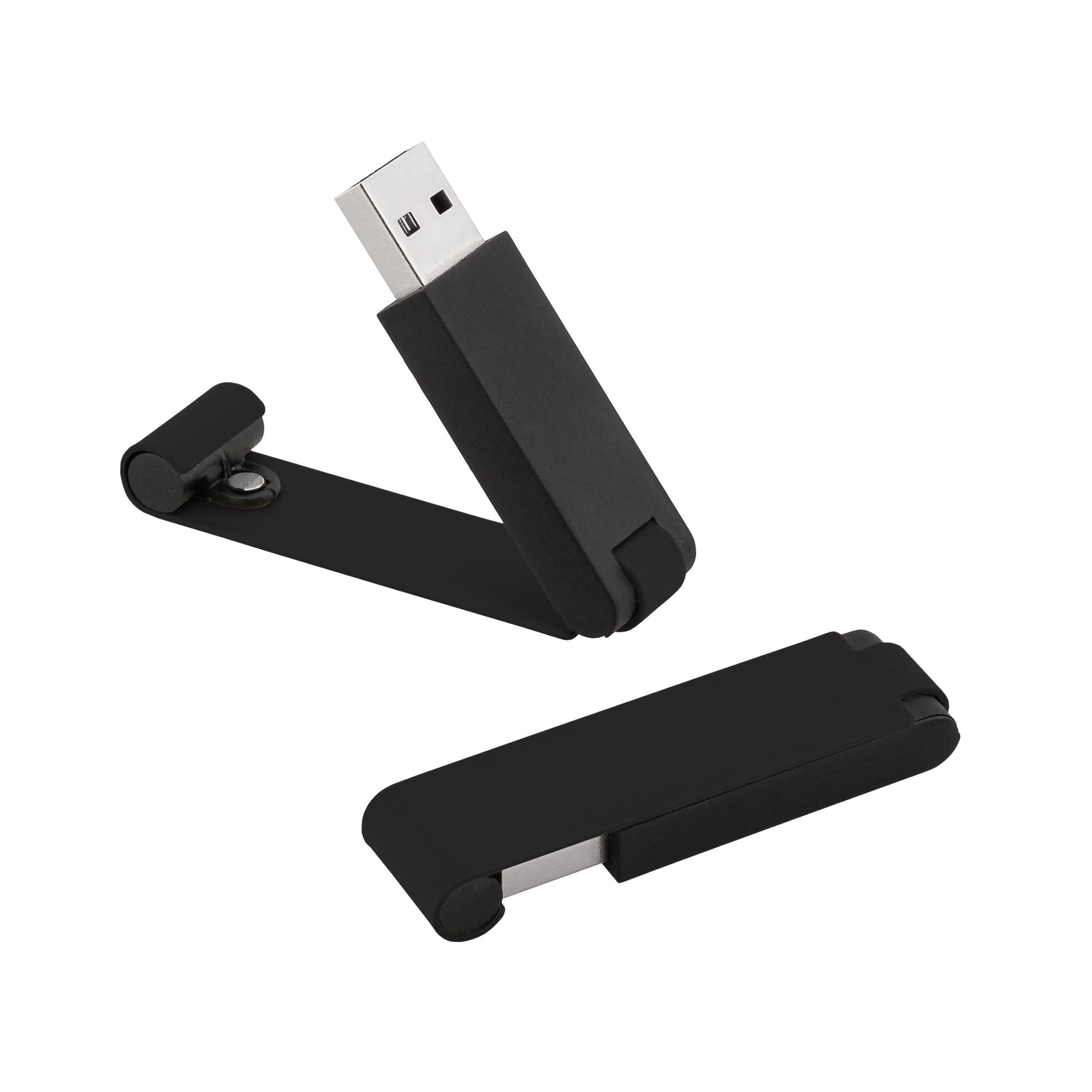 Флеш-карта "Case", объем памяти 16GB, черный/золото, покрытие soft touch, арт. 6837-3G/16Gb - вид 2 из 3