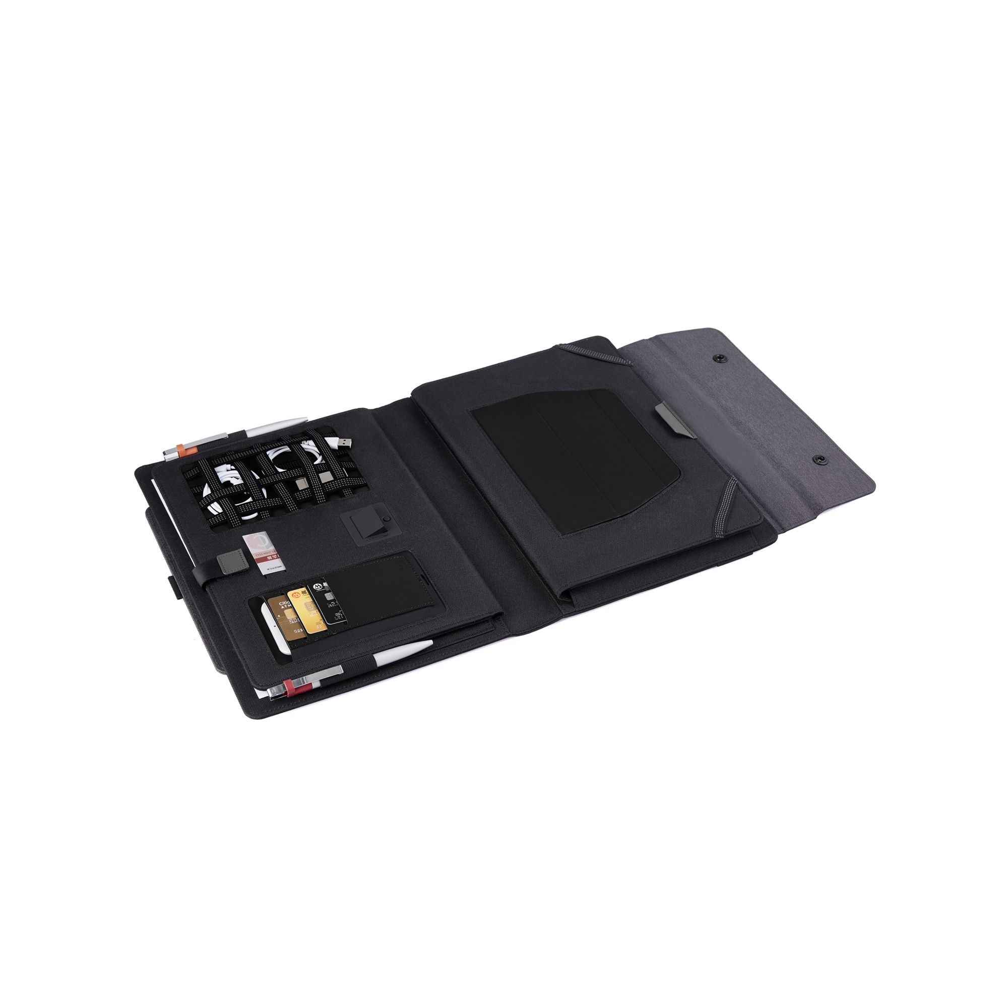 Мобильный офис с беспроводным зарядным устройством 5000 mAh, серо-черный, арт. 7429-7/3 - вид 5 из 6