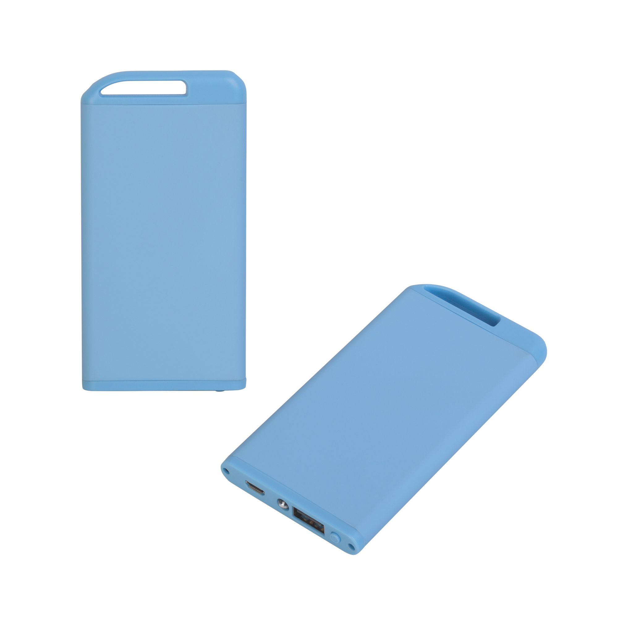 Зарядное устройство "Theta" с фонариком, 4000 mAh, голубой, покрытие soft touch, арт. 6871-22 - вид 2 из 4