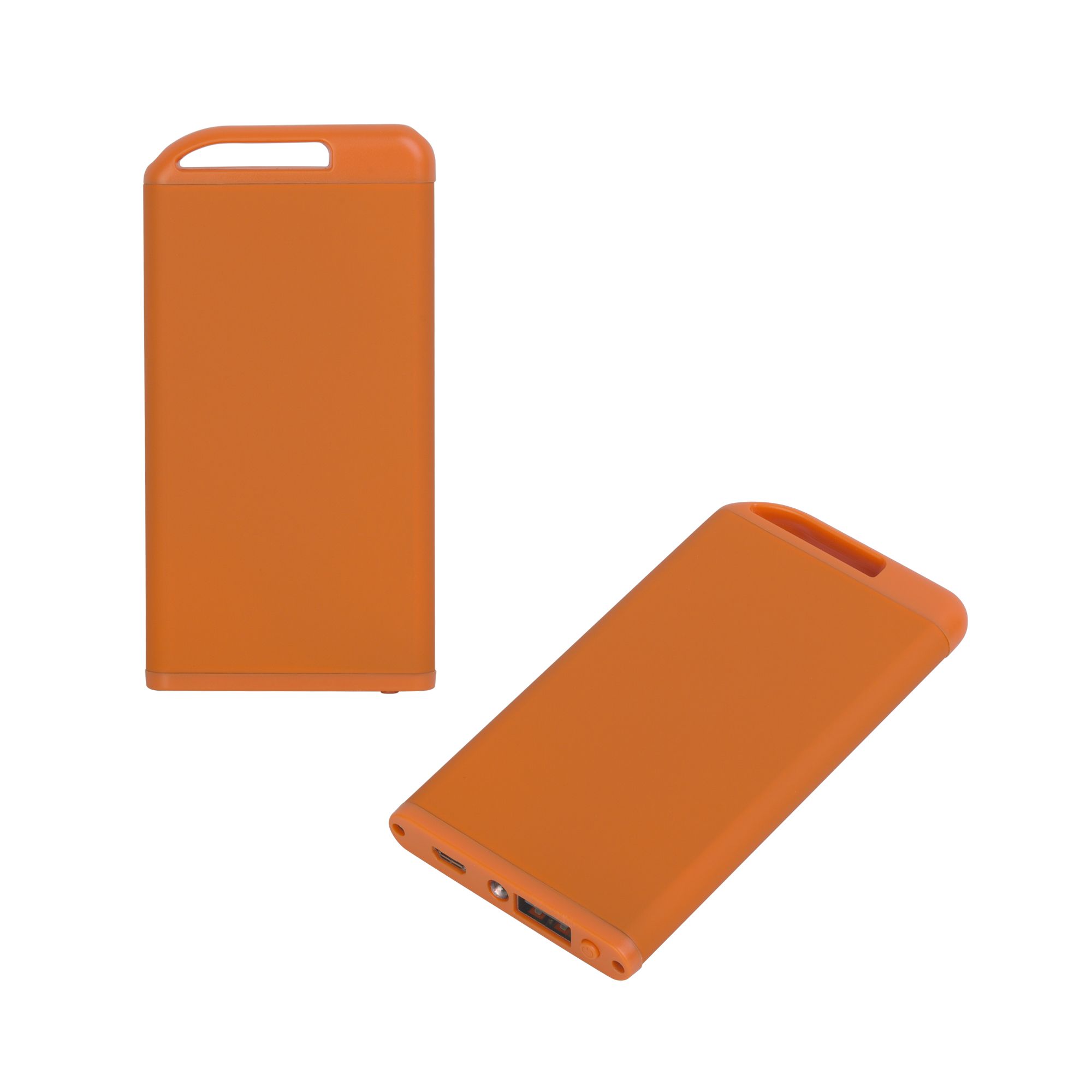 Зарядное устройство "Theta" с фонариком, 4000 mAh, оранжевый, покрытие soft touch, арт. 6871-10 - вид 2 из 4