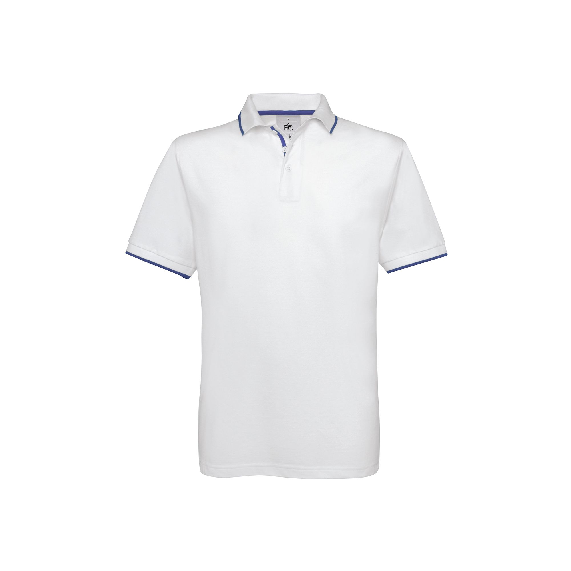 Футболка теннисная Safran Sport, белая/ярко-синяя/white/royal blue, размер M, арт. 3740-1/2 - вид 2 из 3