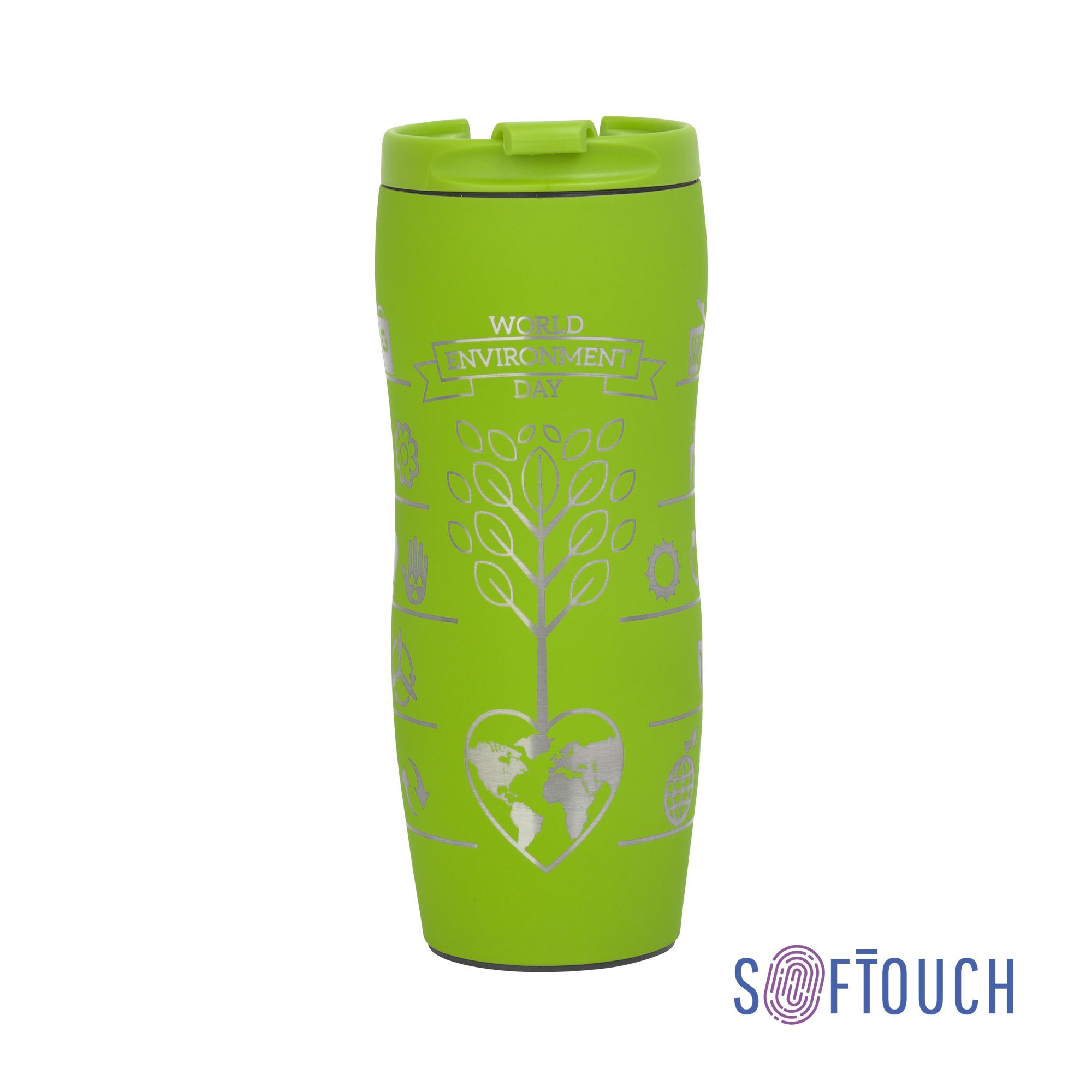 Термостакан "Монтана" с гравировкой по окружности "ECO", покрытие soft touch , арт. 6329-63_GR - вид 1 из 3