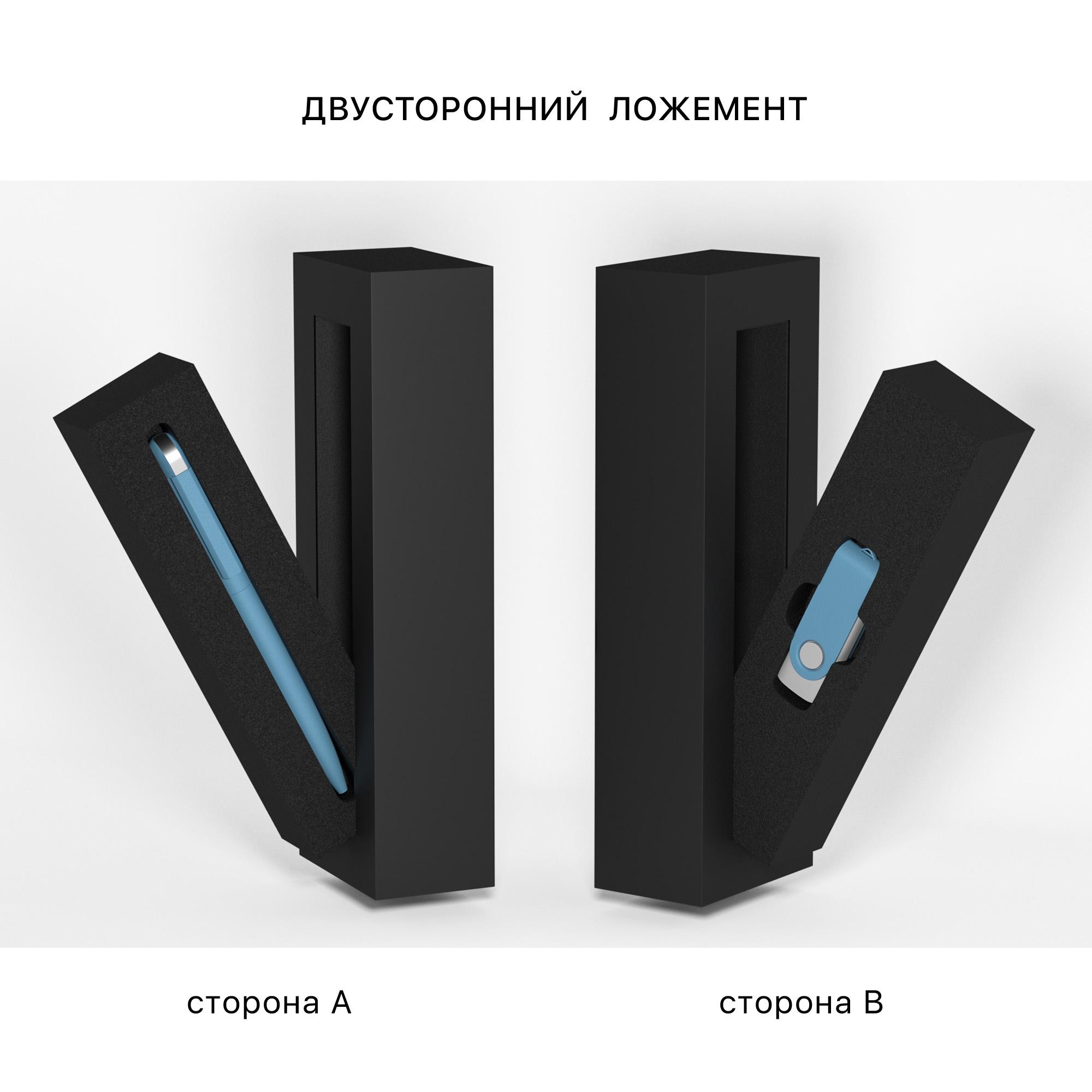 Набор ручка "Jupiter" + флеш-карта "Vostok" 16 Гб в футляре, голубой, покрытие soft touch, арт. 6897-22S/16Gb - вид 3 из 5