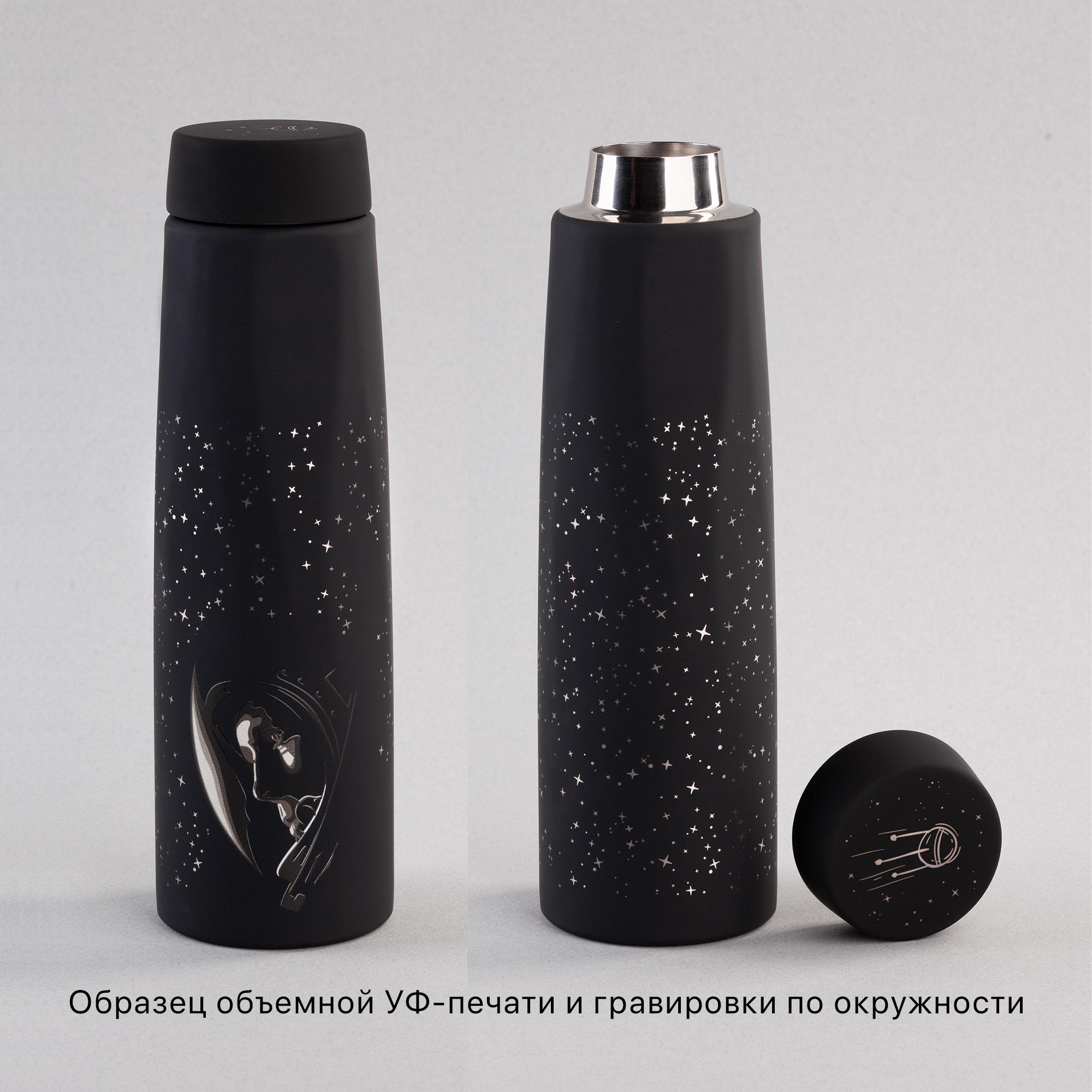 Термос "Calypso_Космос" 500 мл, покрытие soft touch, черный, арт. 6410-3_GR - вид 2 из 4