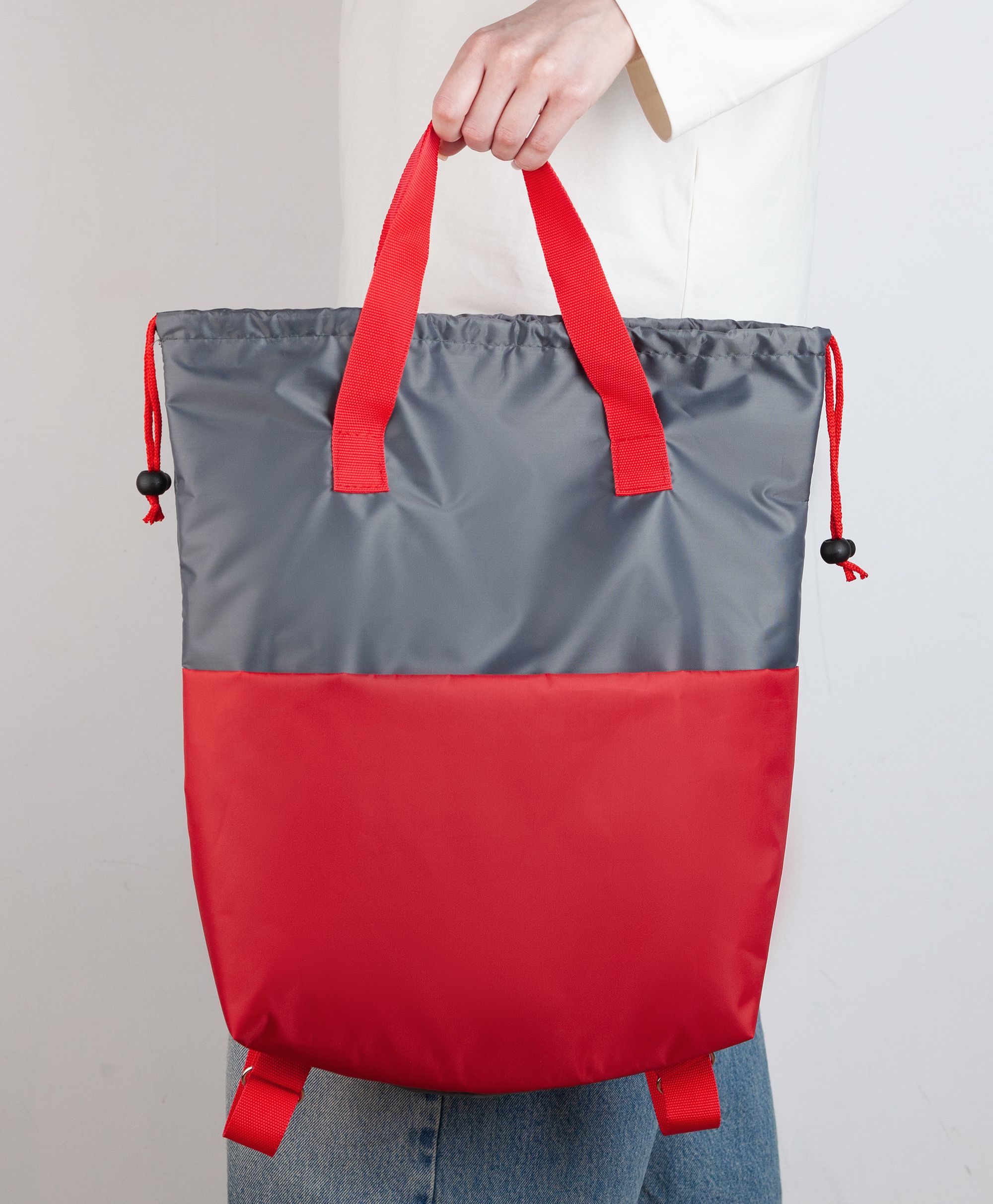 Сумка-рюкзак "Carry", серый с красным , арт. 9950-7/4 - вид 2 из 7