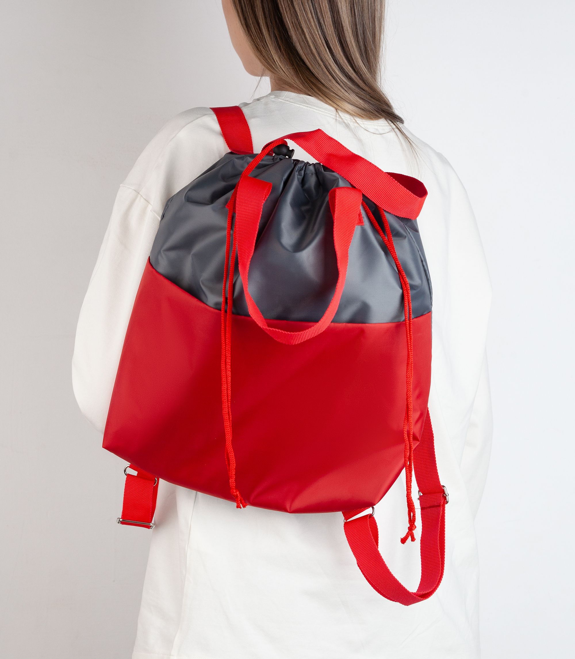 Сумка-рюкзак "Carry", серый с красным , арт. 9950-7/4 - вид 3 из 7