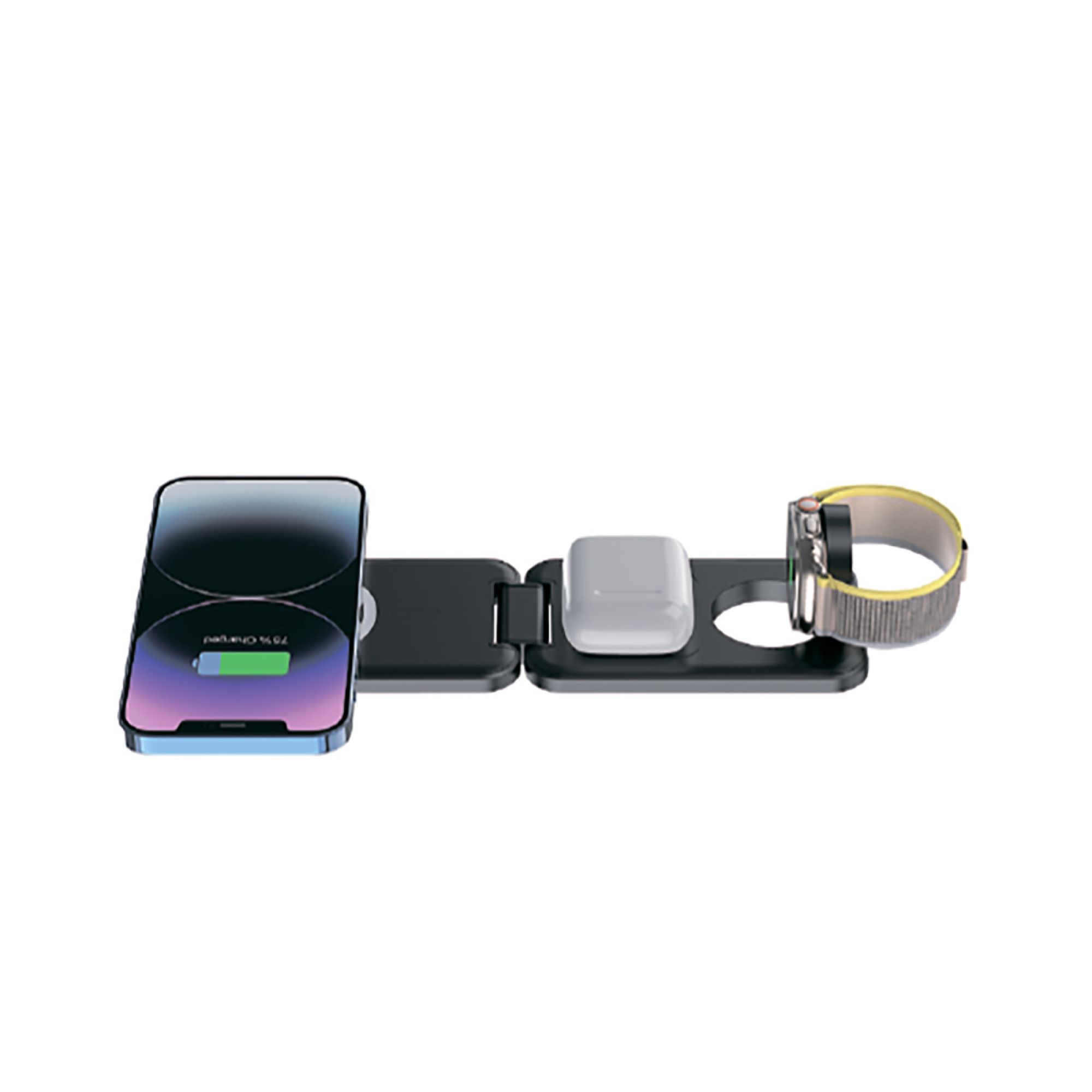 Складная беспроводная (15W) зарядная станция "Slap" с MagSafe, черный, арт. 5449-3 - вид 3 из 8