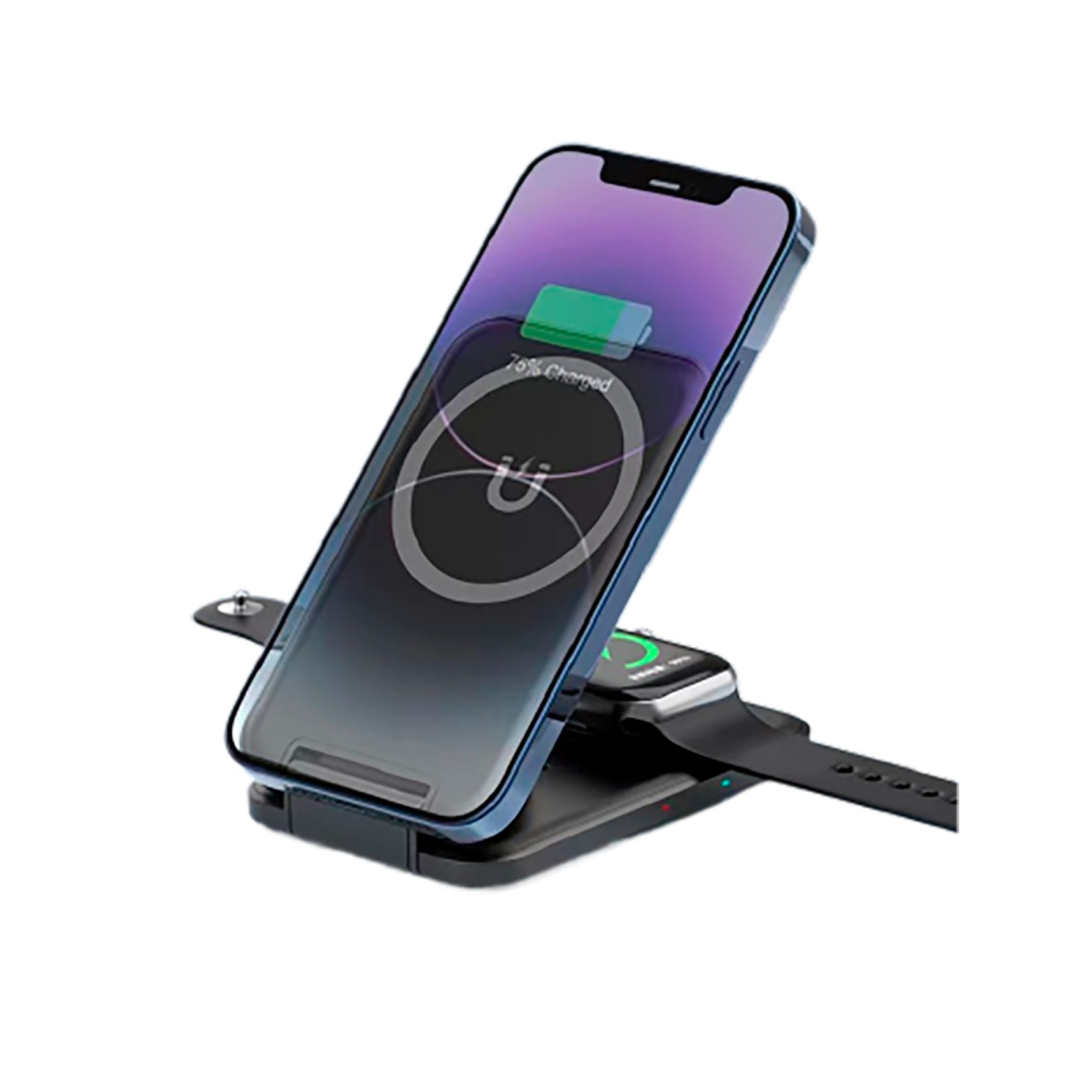 Складная беспроводная (15W) зарядная станция "Slap" с MagSafe, черный, арт. 5449-3 - вид 4 из 8