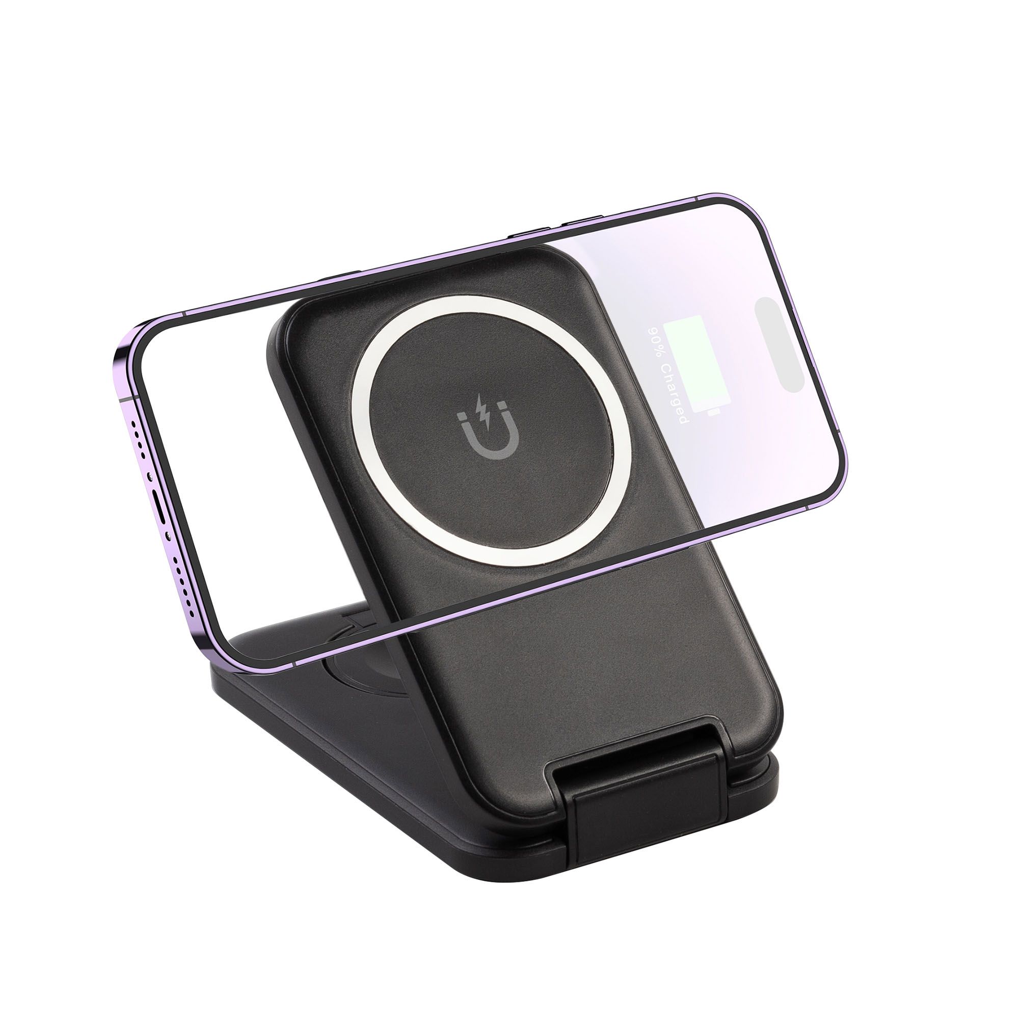 Складная беспроводная (15W) зарядная станция "Slap" с MagSafe, черный, арт. 5449-3 - вид 8 из 8
