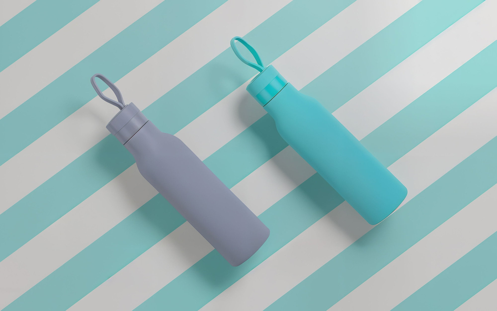 Бутылка для воды "Фитнес" с одной стенкой, покрытие soft touch, 0,7, бирюзовая, арт. 6358-44 - вид 8 из 10
