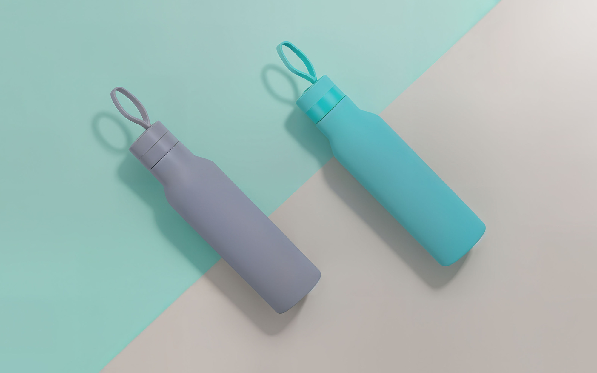Бутылка для воды "Фитнес" с одной стенкой, покрытие soft touch, 0,7, бирюзовая, арт. 6358-44 - вид 9 из 10