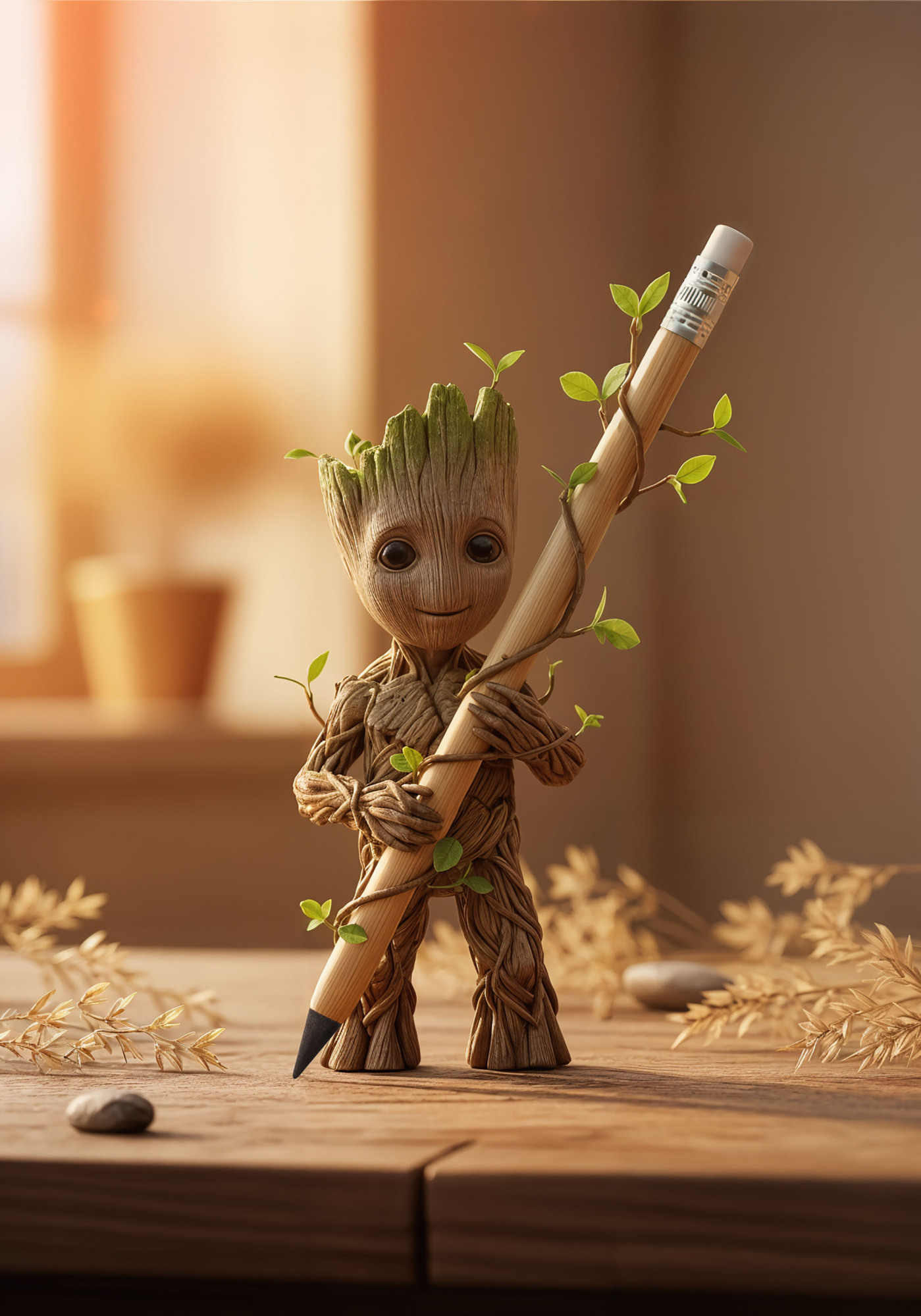 Вечный карандаш "Groot" с ластиком, бамбук, арт. 7462 - вид 8 из 10