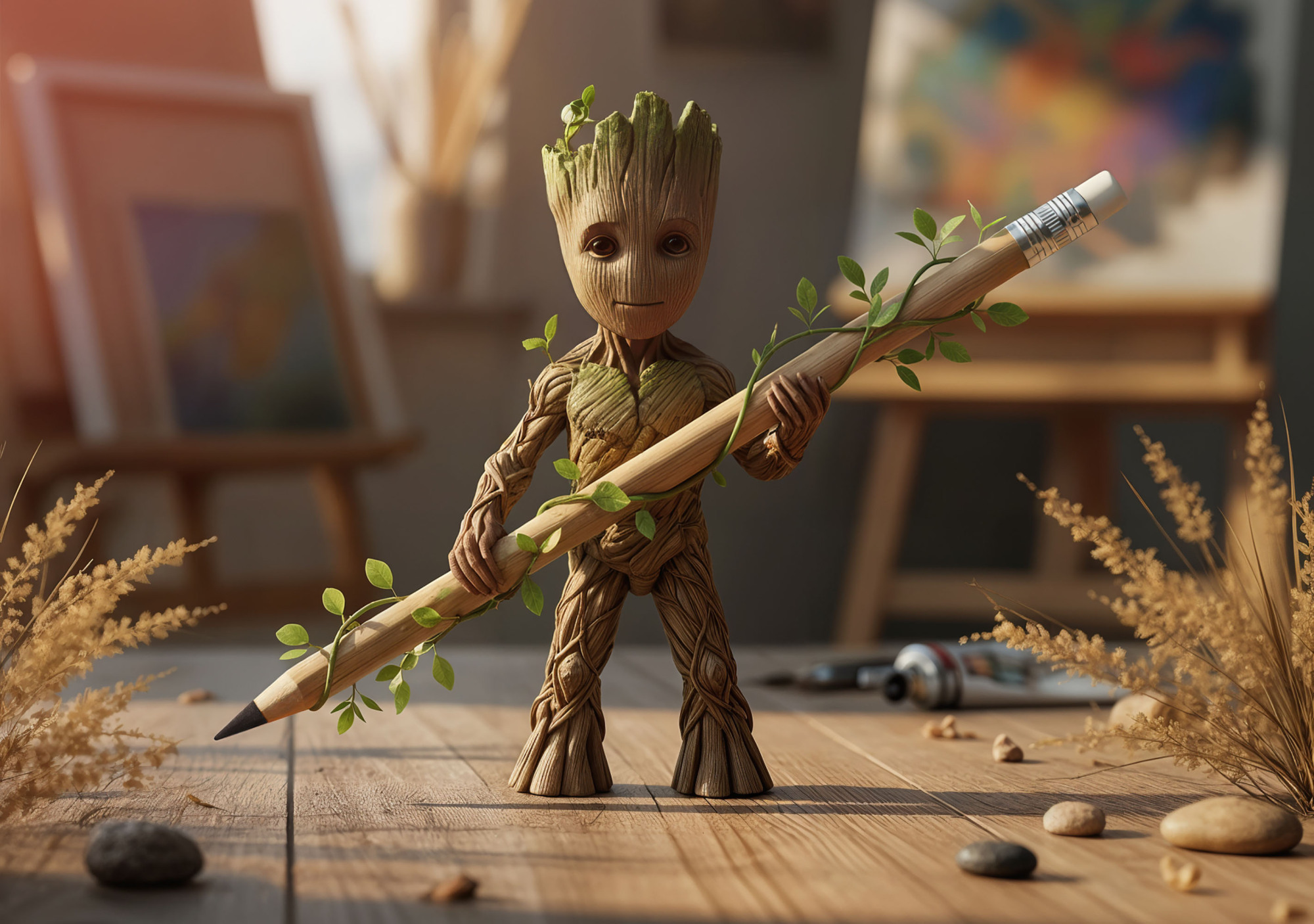 Вечный карандаш "Groot" с ластиком, бамбук, арт. 7462 - вид 9 из 10