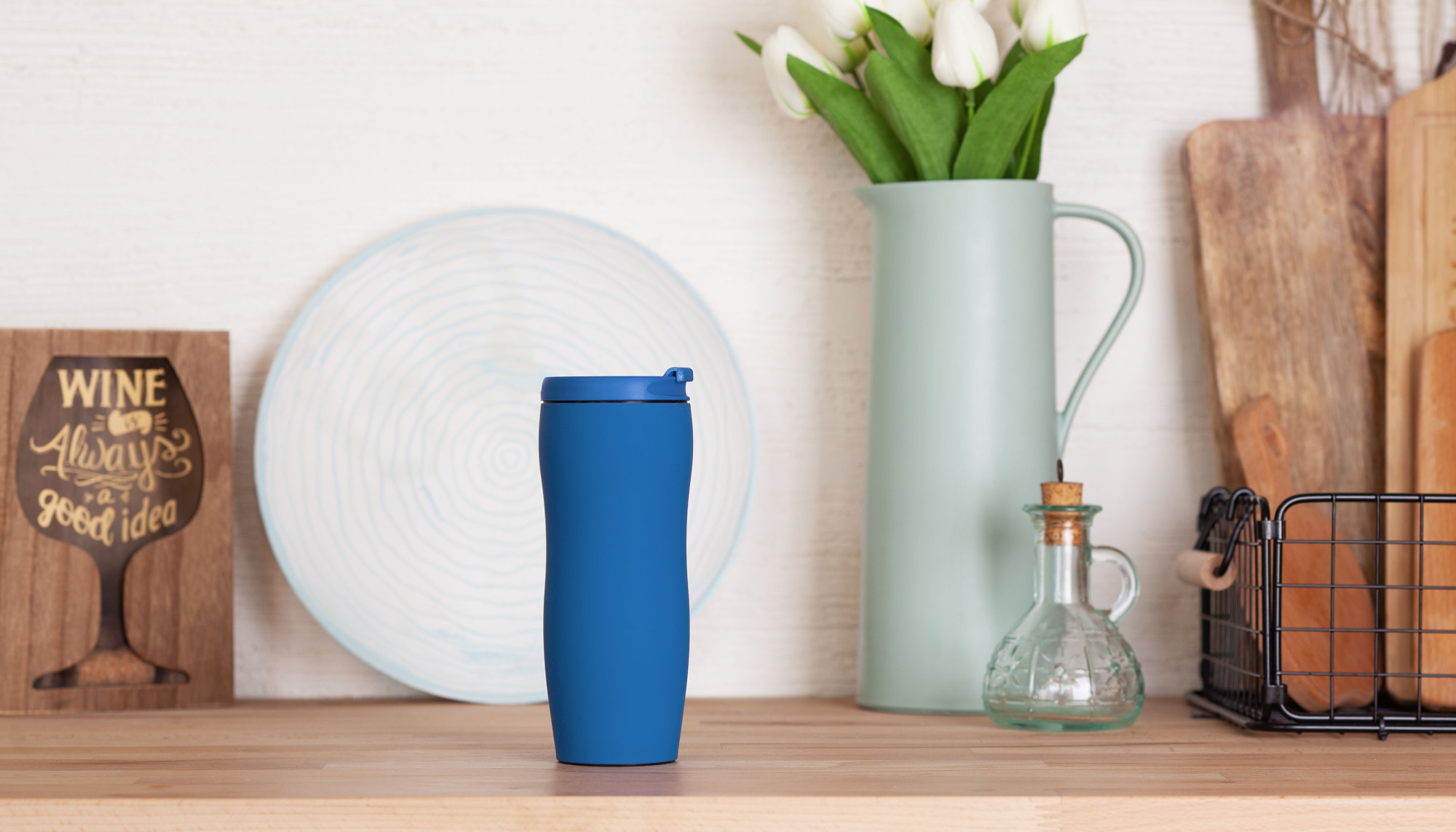 Термостакан "Монтана", покрытие soft touch, 0,4 л., синий, арт. 6329-2 - вид 2 из 5