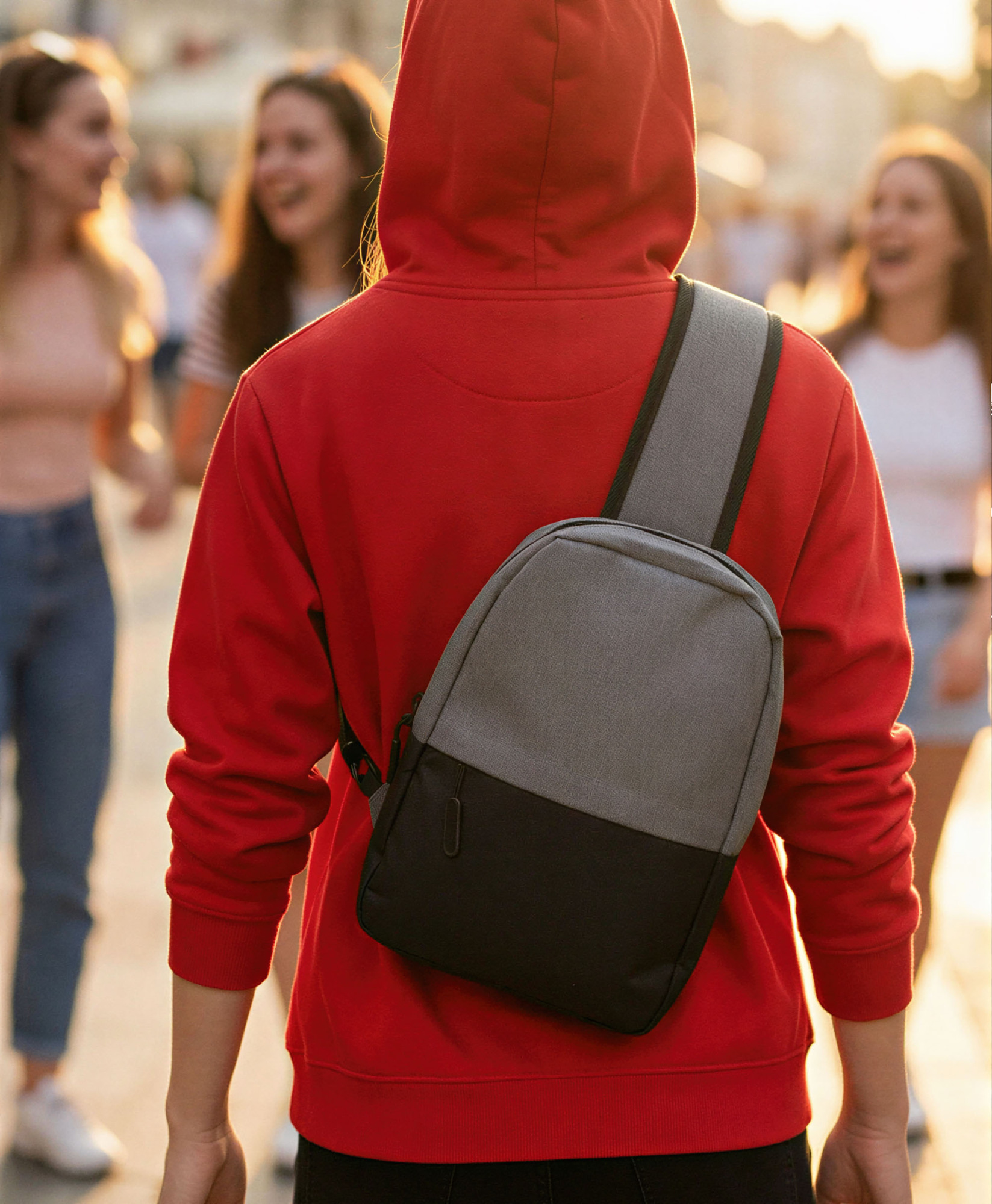 Рюкзак "Single" на одно плечо, серый, арт. 2041 - вид 2 из 6