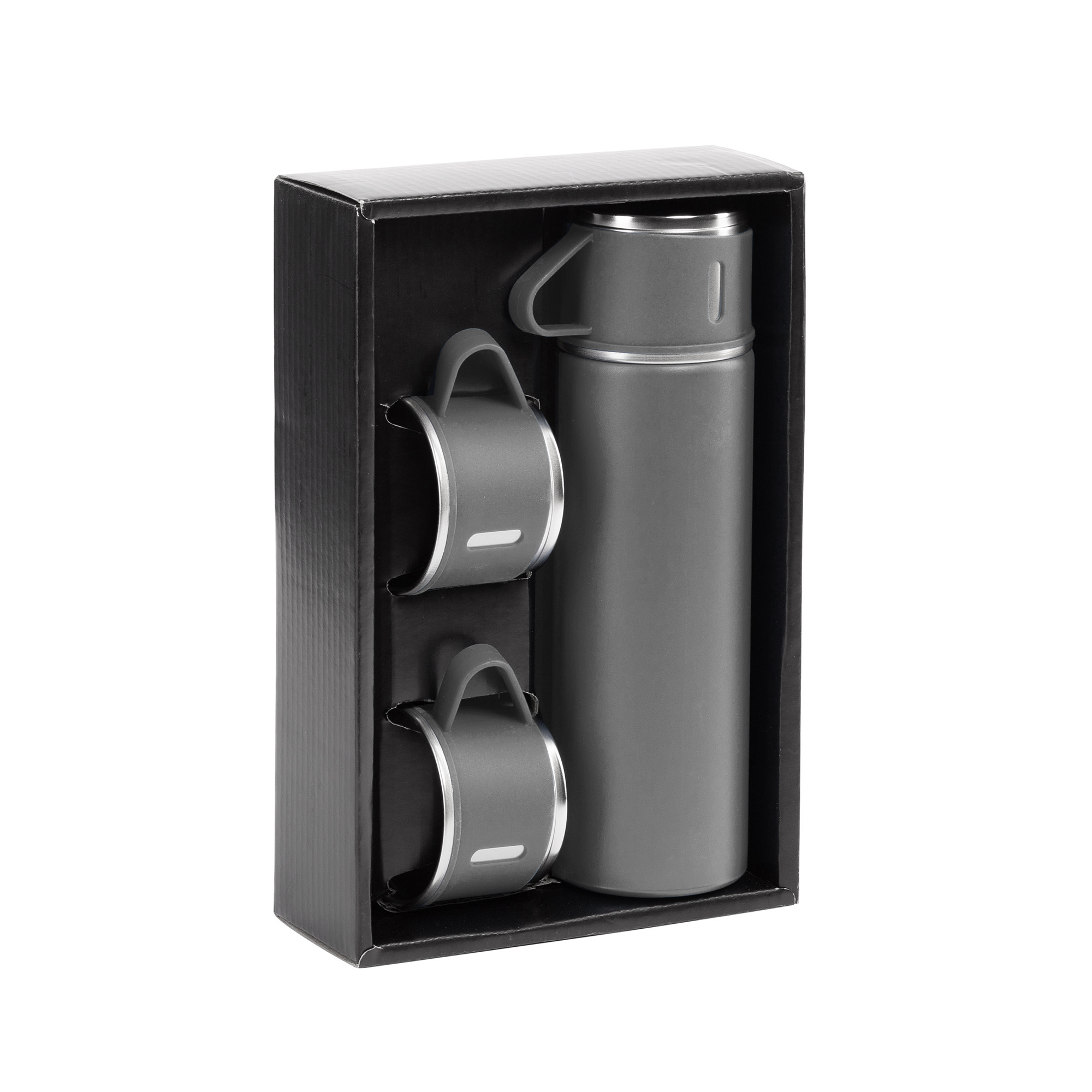 Набор подарочный "Алтай": термос, 3 кружки, покрытие пудра, серый, арт. 5428-7 - вид 2 из 2